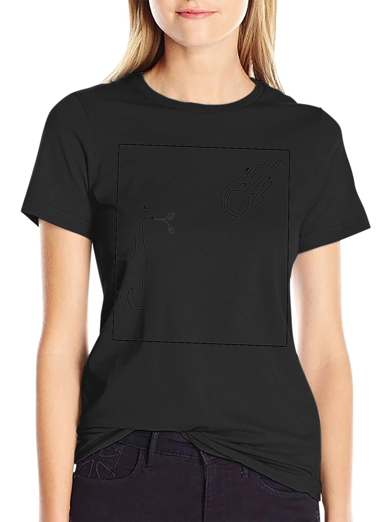 Dino Meteor Funny Graphic Tee