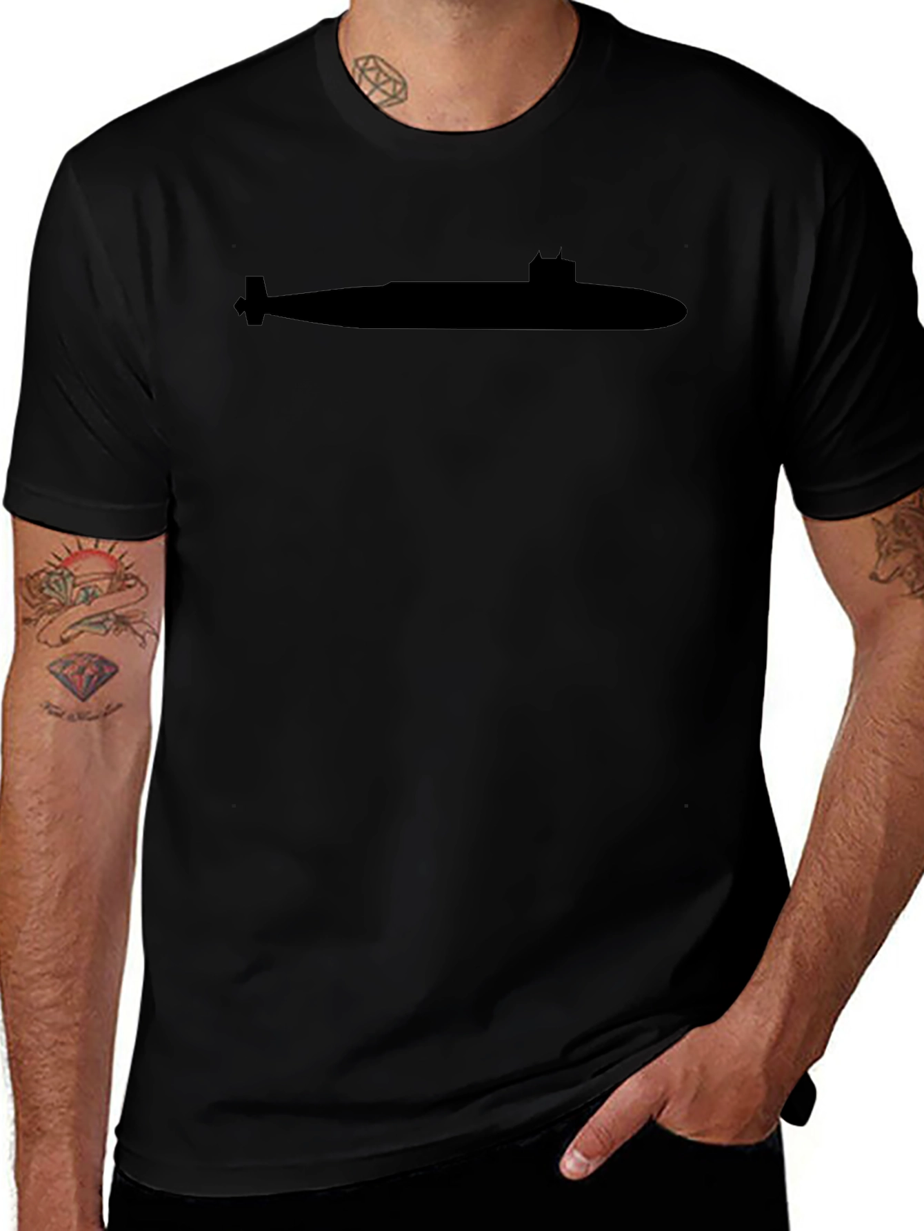 Submarine Silhouette Black T-Shirt
