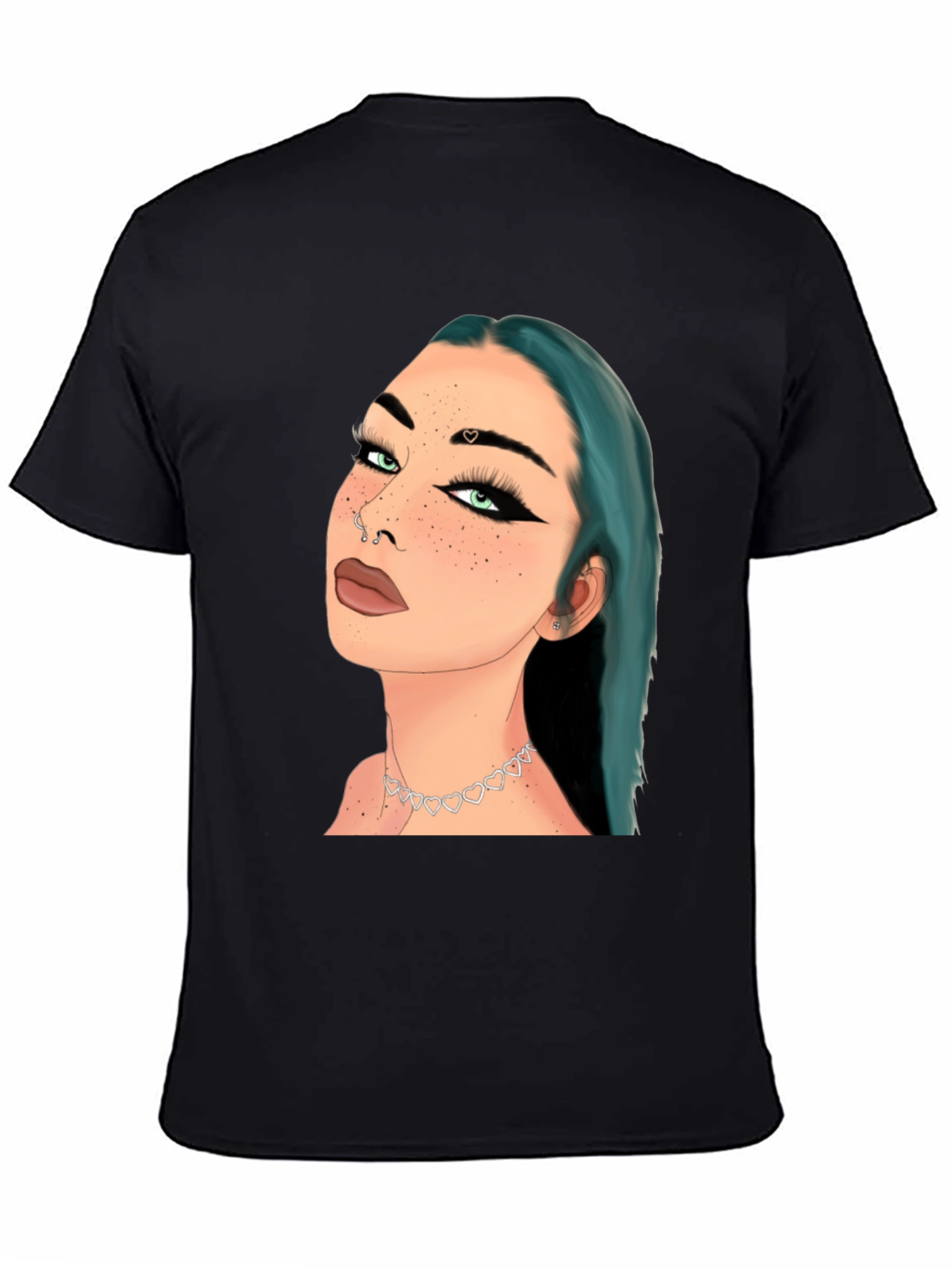 Artsy Woman Graphic Tee - Black Cotton Blend Shirt