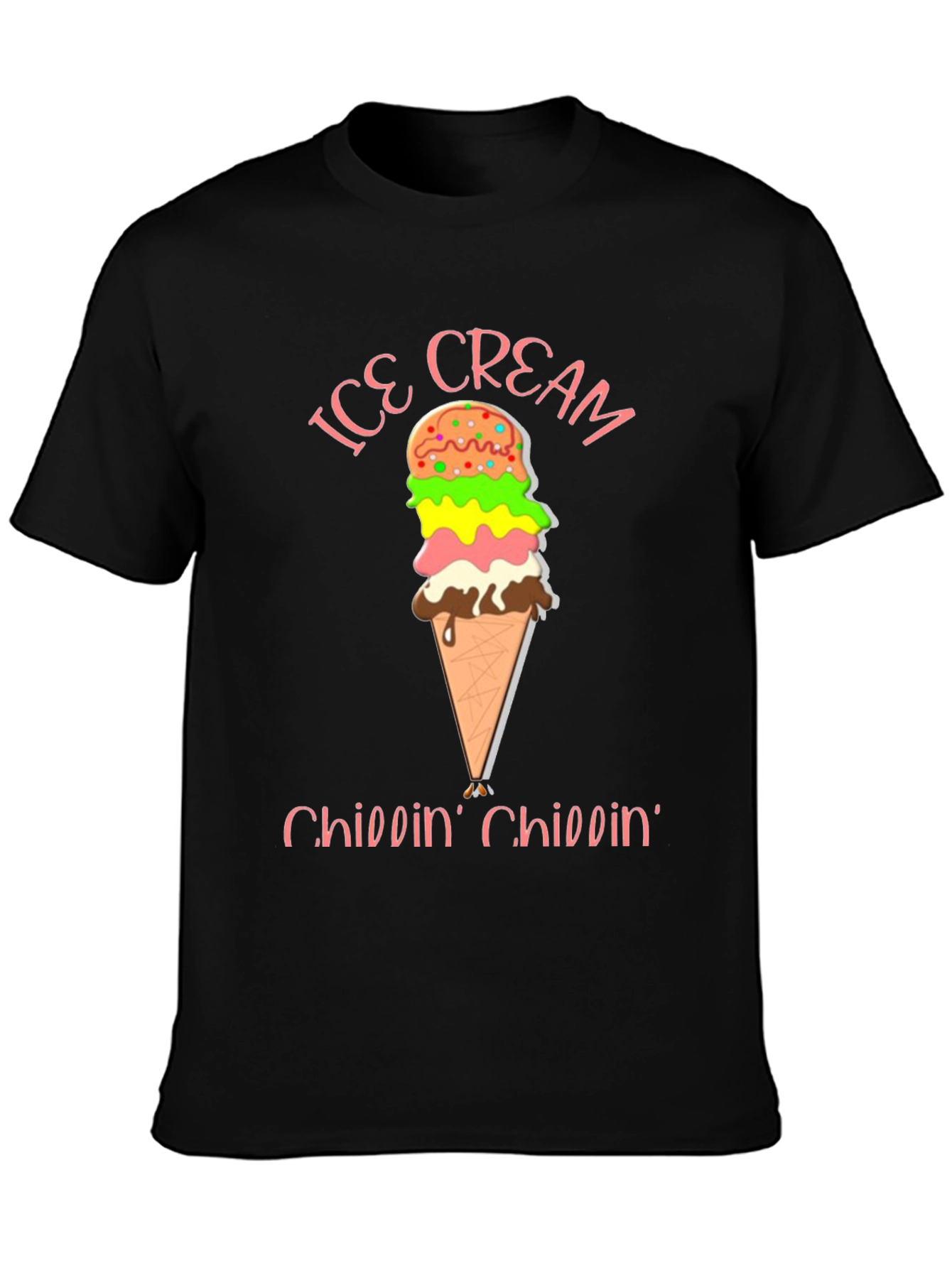 Ice Cream Chillin Black Graphic Tee