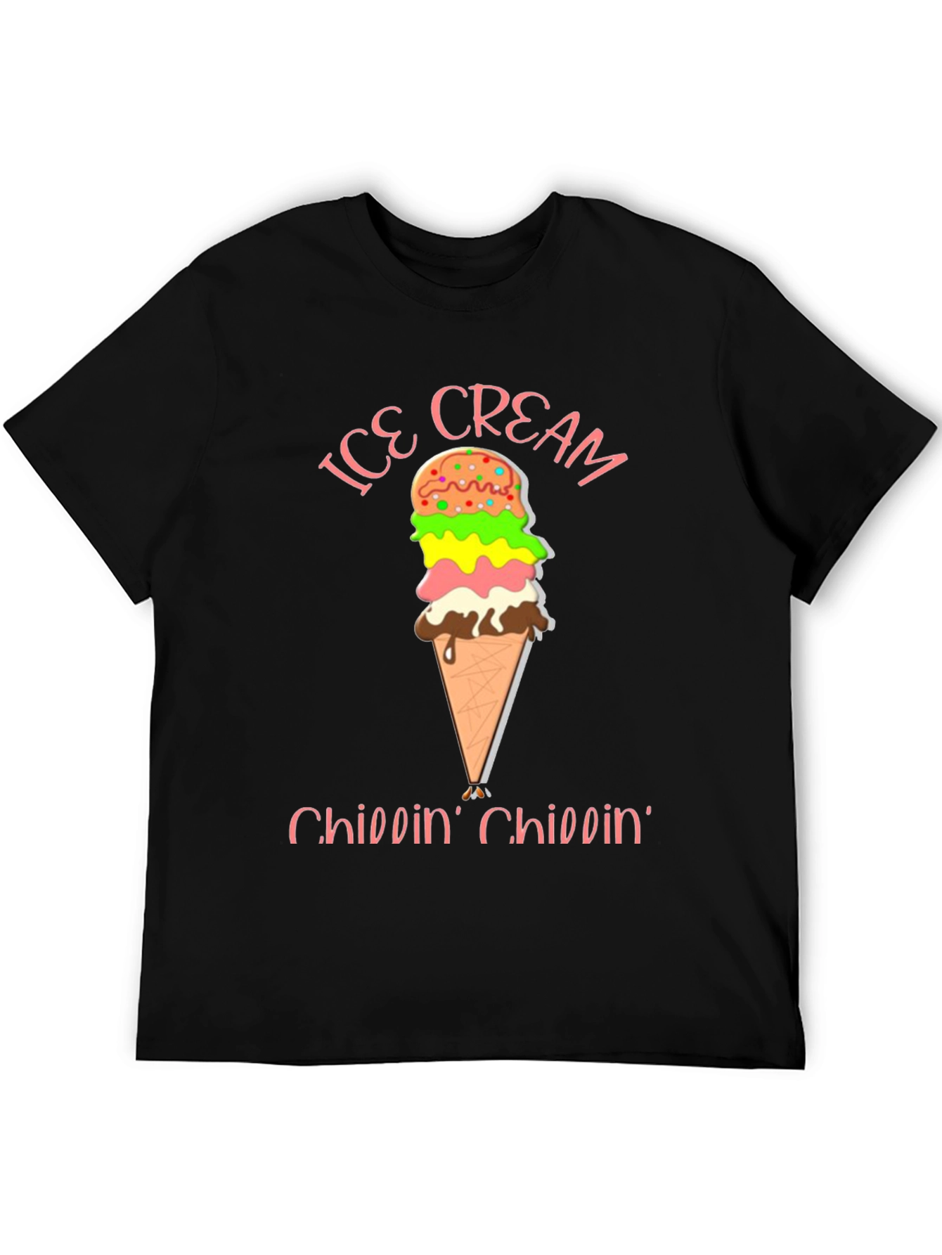 Ice Cream Chillin Black Graphic Tee