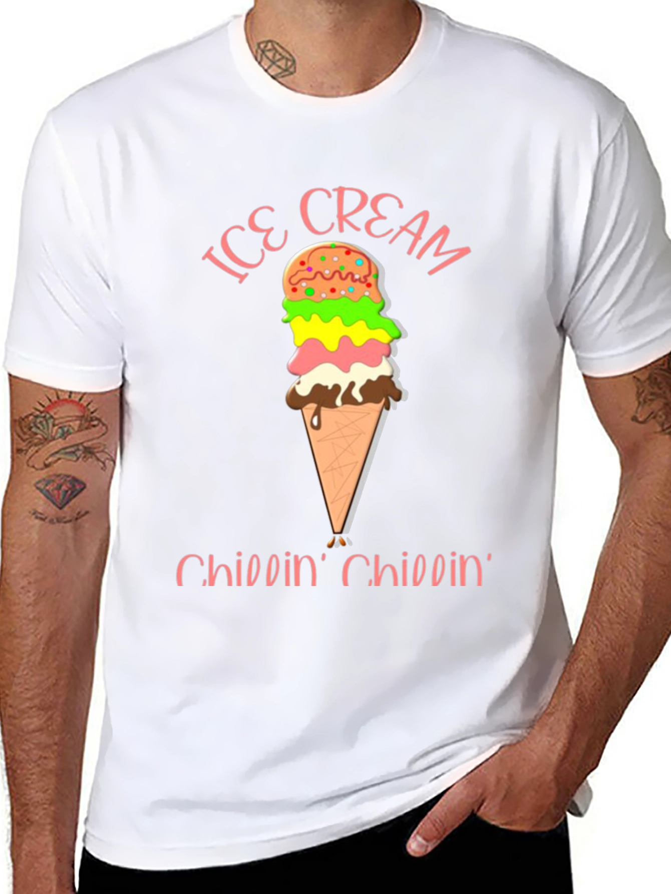 Ice Cream Chillin Black Graphic Tee