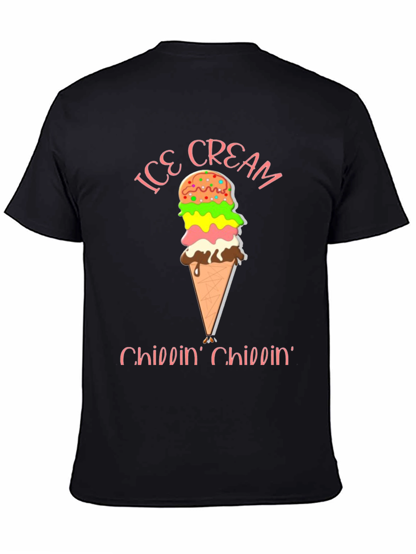 Ice Cream Chillin Black Graphic Tee