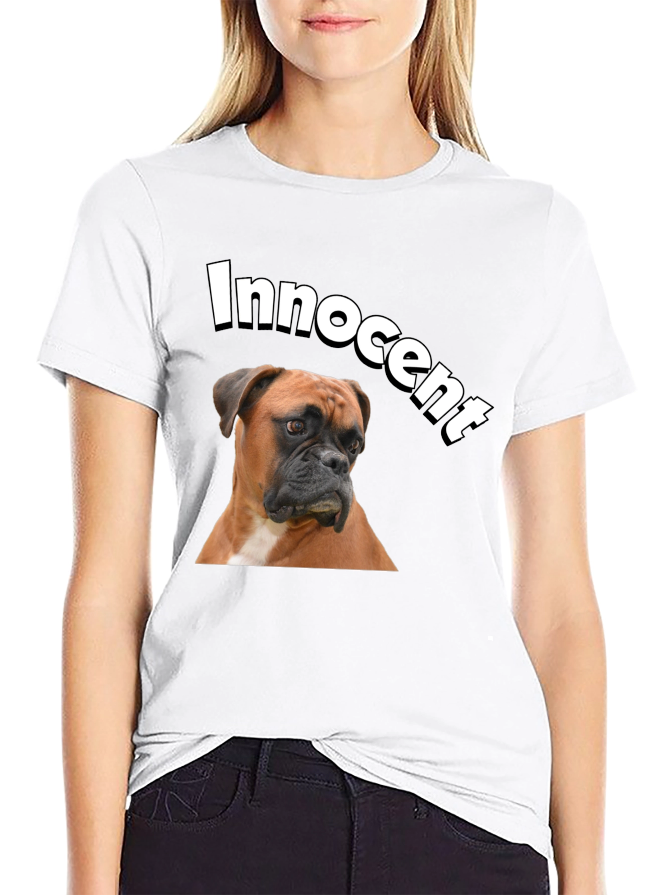 Innocent Dog Graphic T-Shirt - Black Cotton Tee