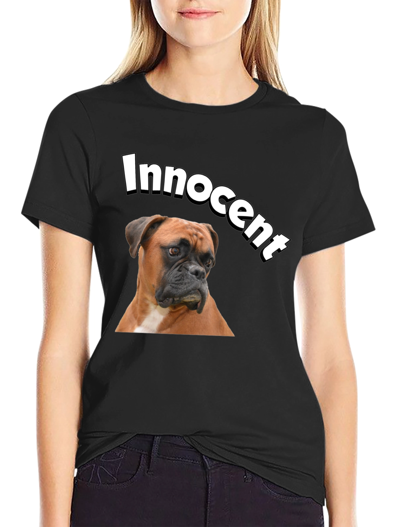 Innocent Dog Graphic T-Shirt - Black Cotton Tee