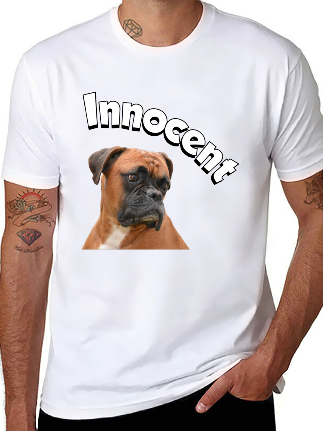 Innocent Dog Graphic T-Shirt - Black Cotton Tee