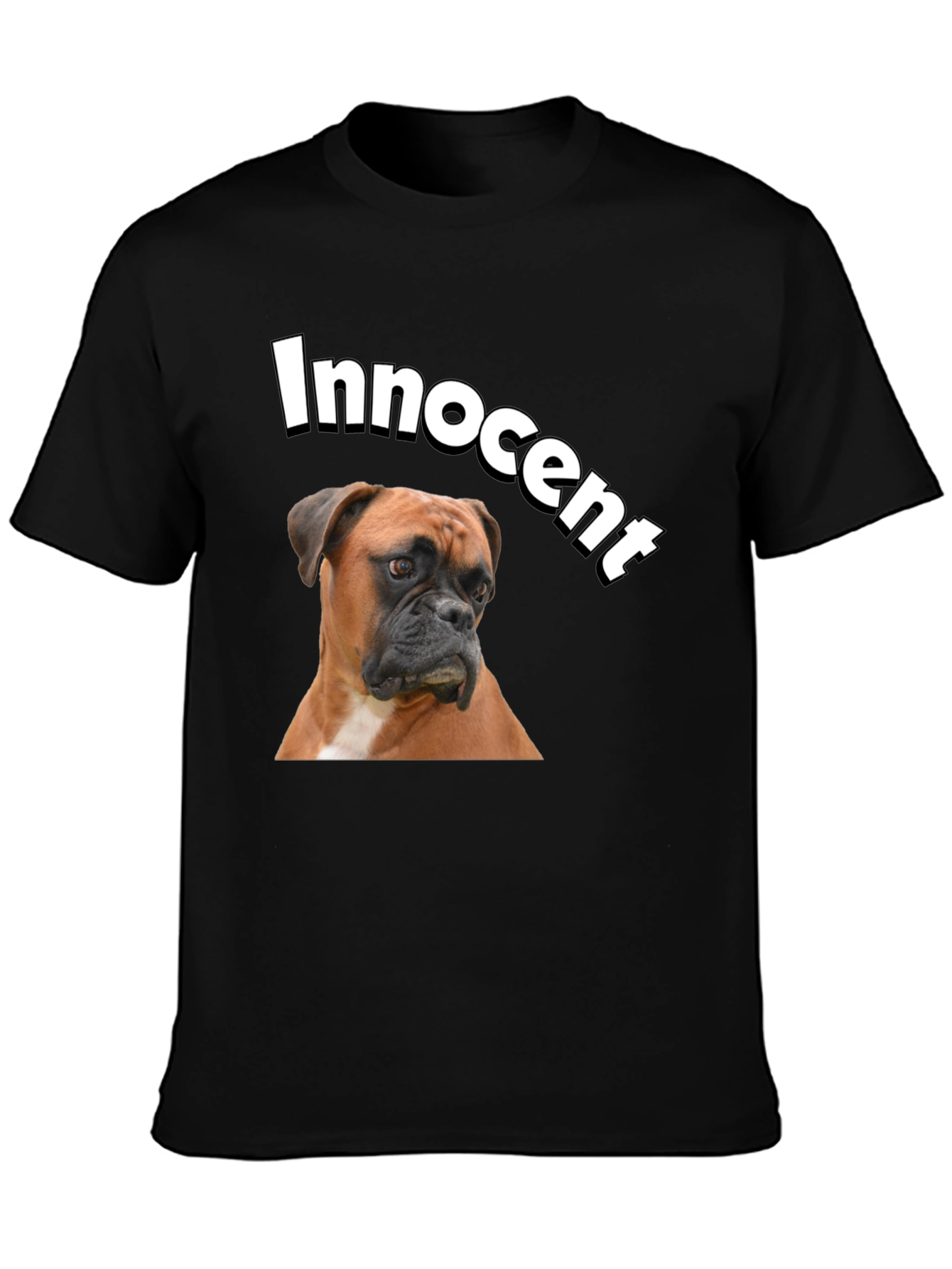 Innocent Dog Graphic T-Shirt - Black Cotton Tee