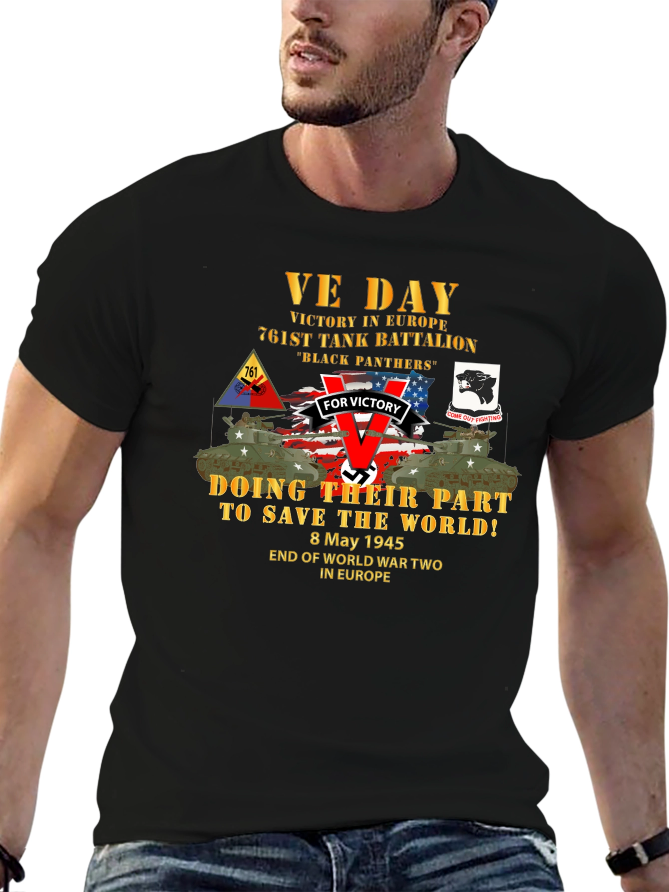 VE Day 761st Tank Battalion T-Shirt