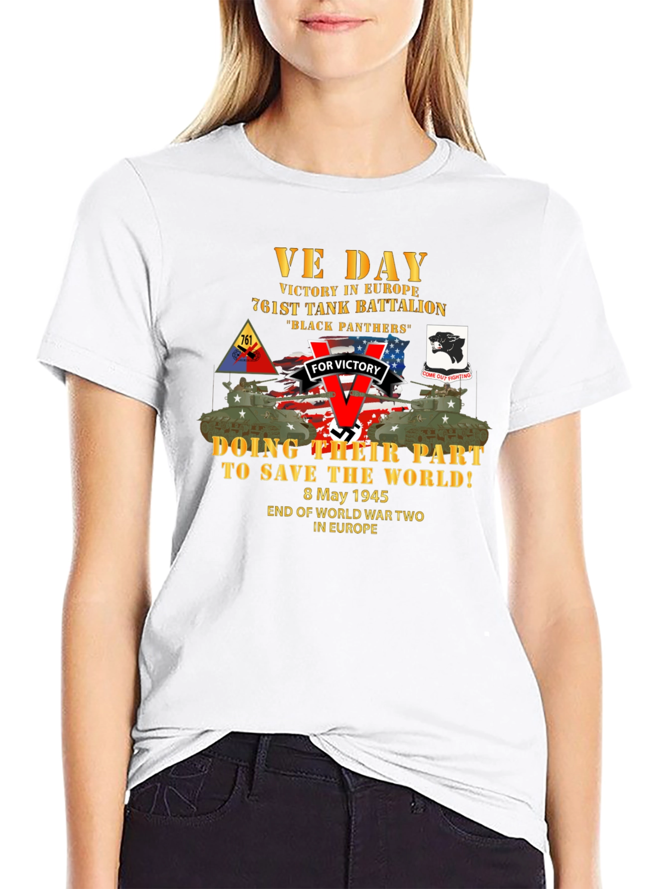 VE Day 761st Tank Battalion T-Shirt