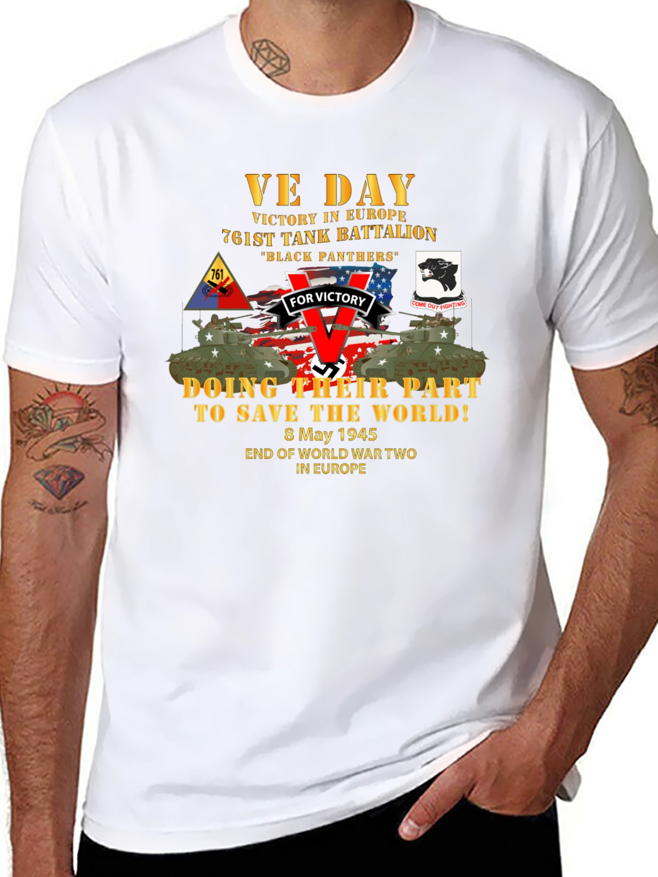 VE Day 761st Tank Battalion T-Shirt