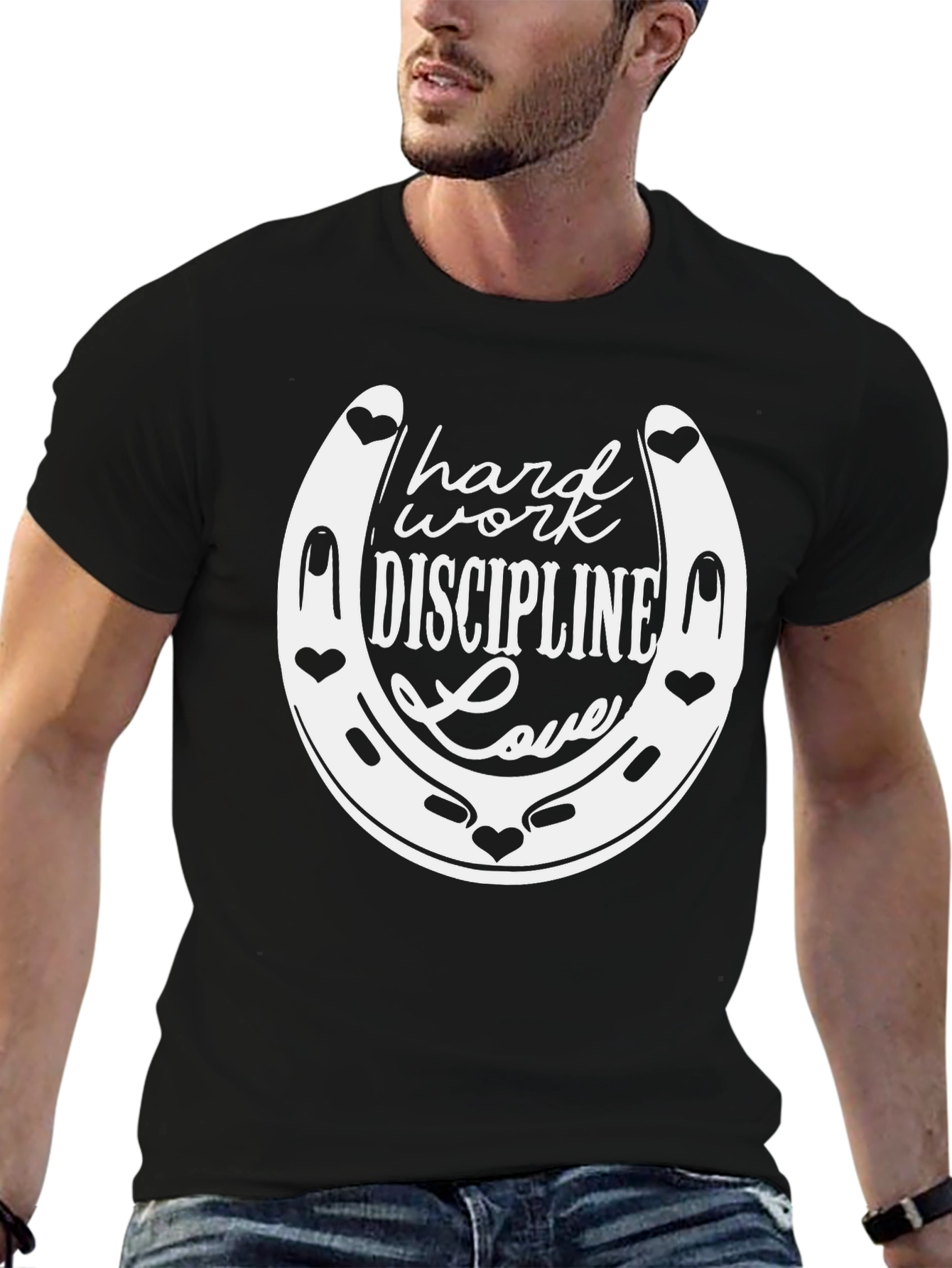 Hard Work Discipline Love Horseshoe T-Shirt