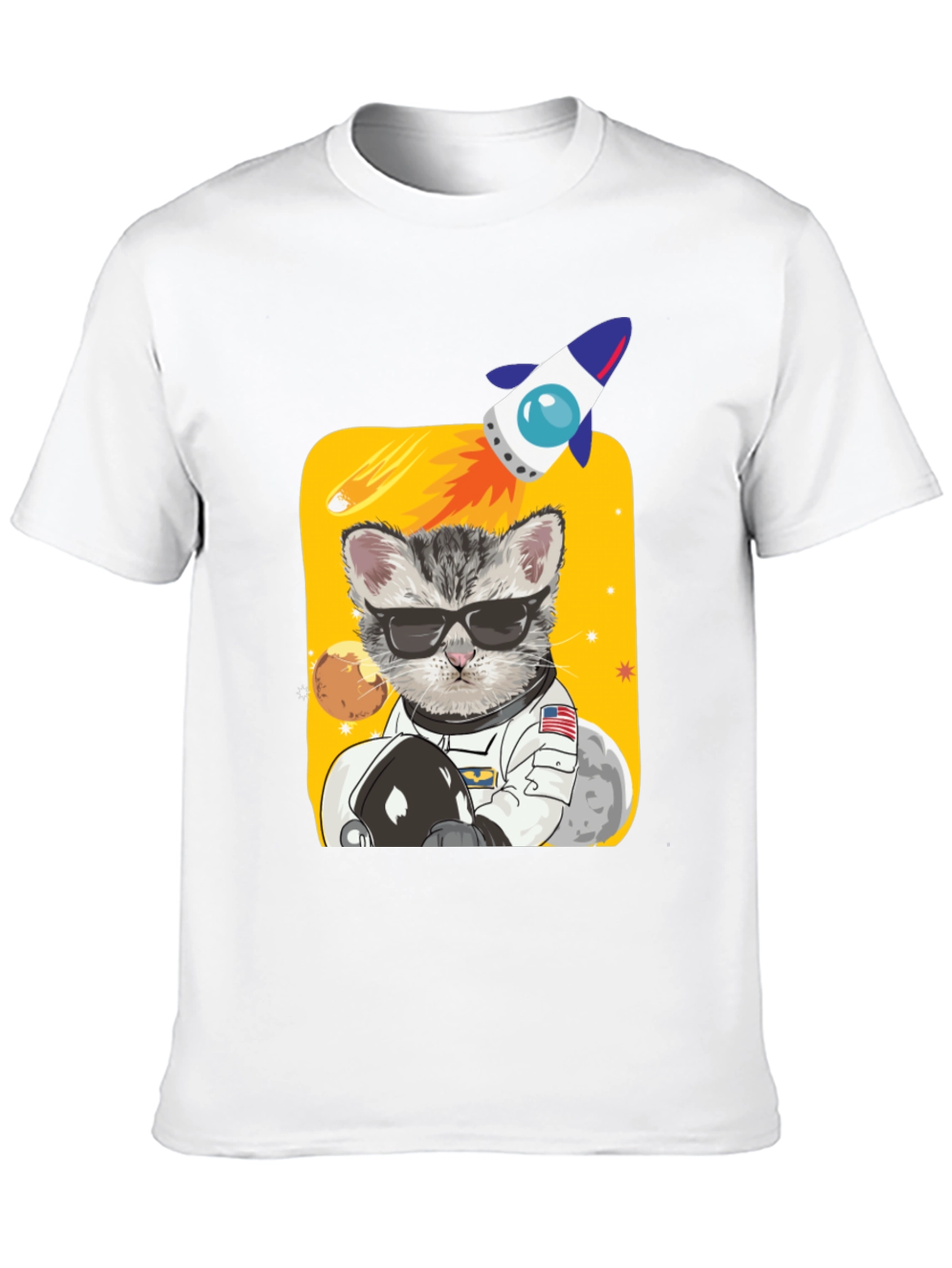 Astronaut Cat Graphic Tee - Space Kitty T-Shirt