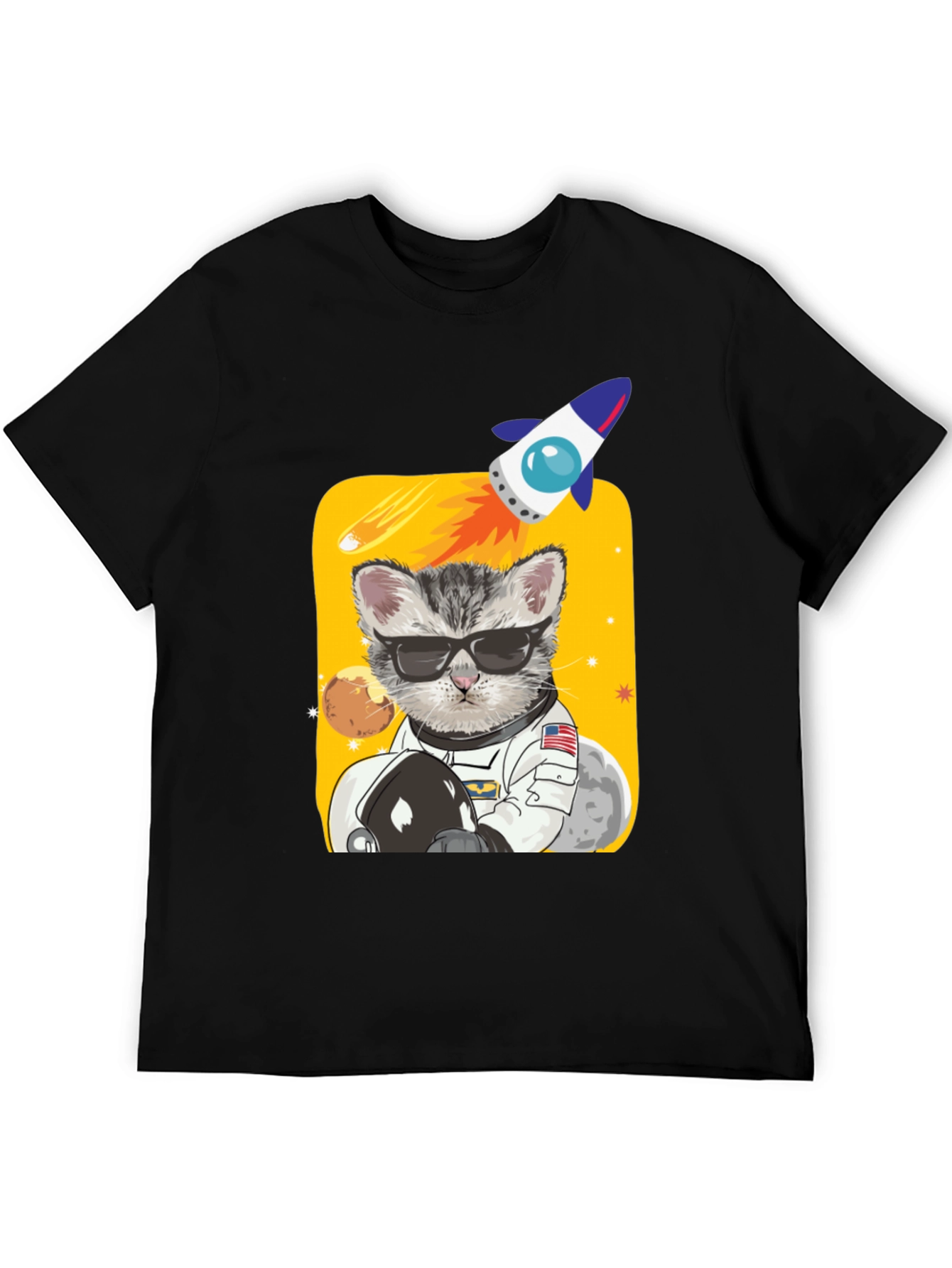 Astronaut Cat Graphic Tee - Space Kitty T-Shirt