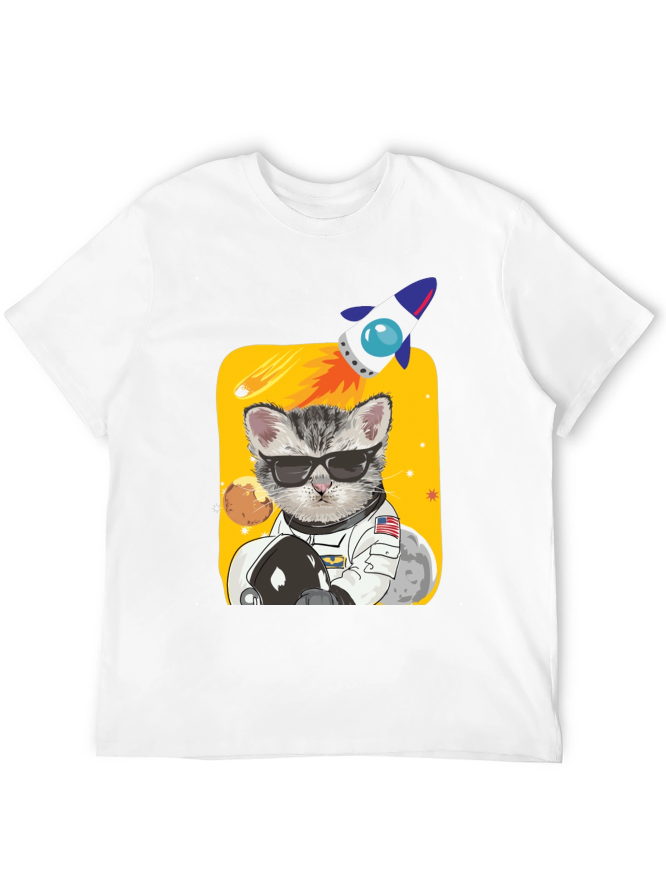 Astronaut Cat Graphic Tee - Space Kitty T-Shirt