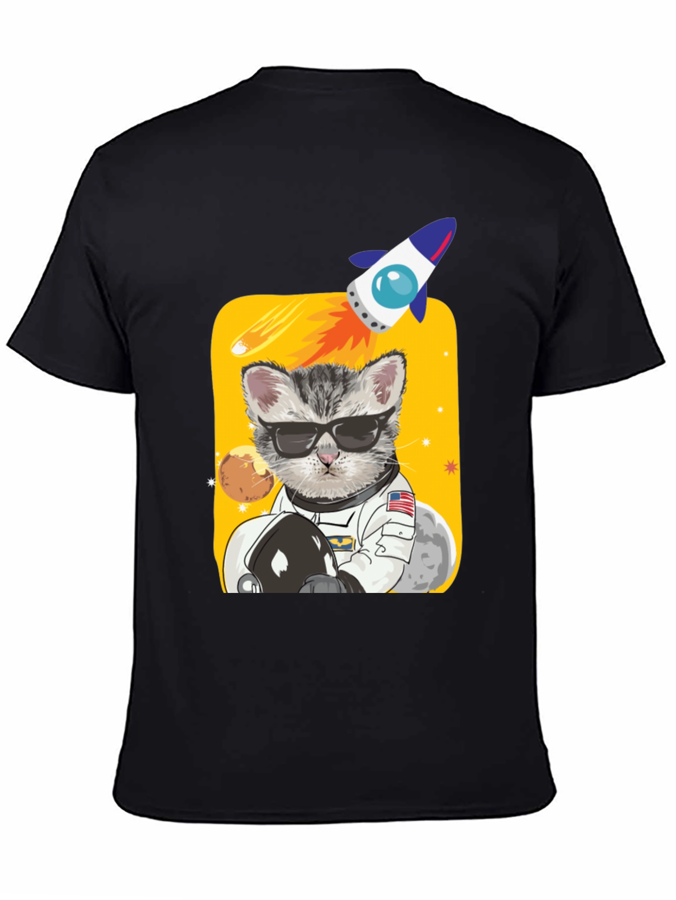 Astronaut Cat Graphic Tee - Space Kitty T-Shirt