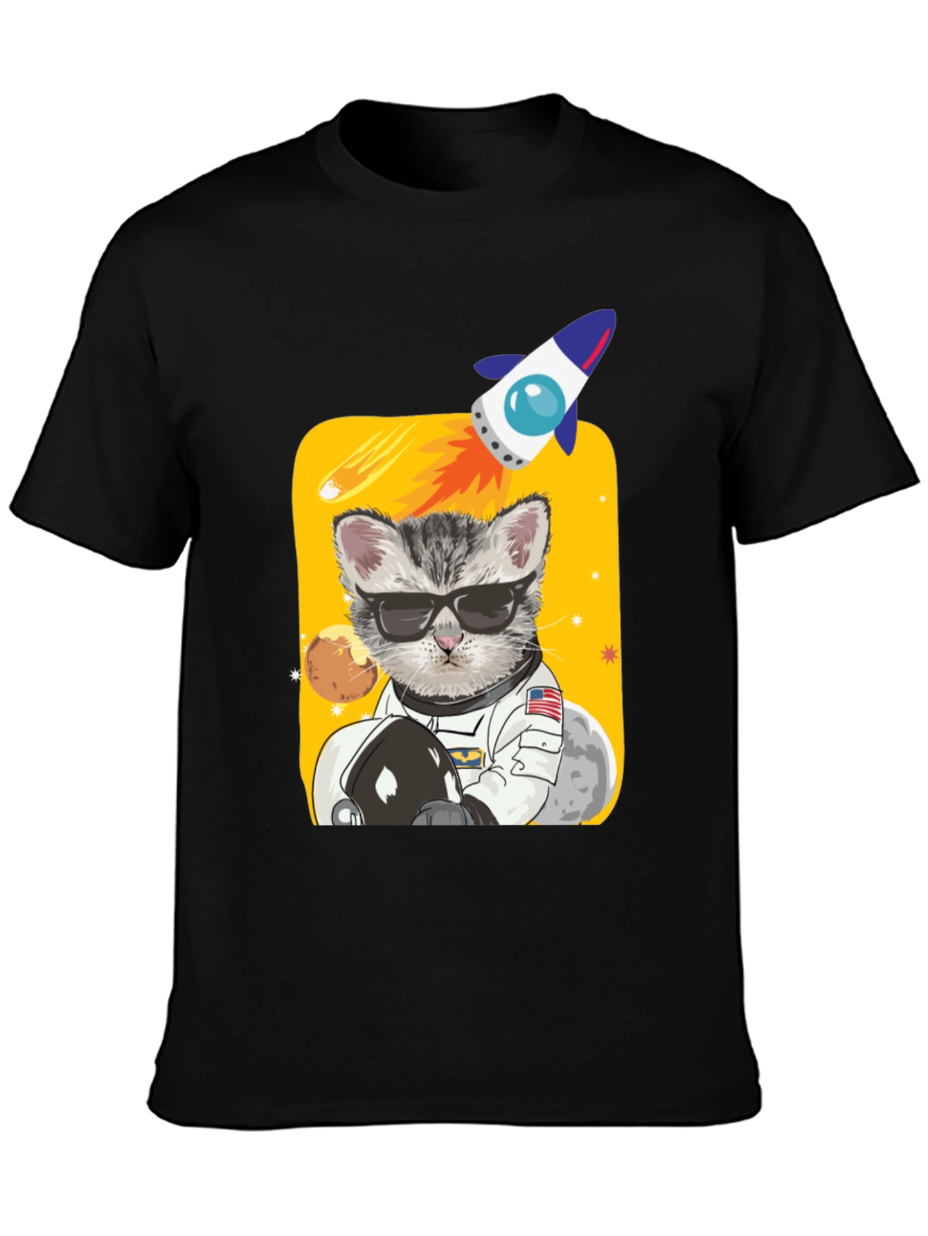 Astronaut Cat Graphic Tee - Space Kitty T-Shirt