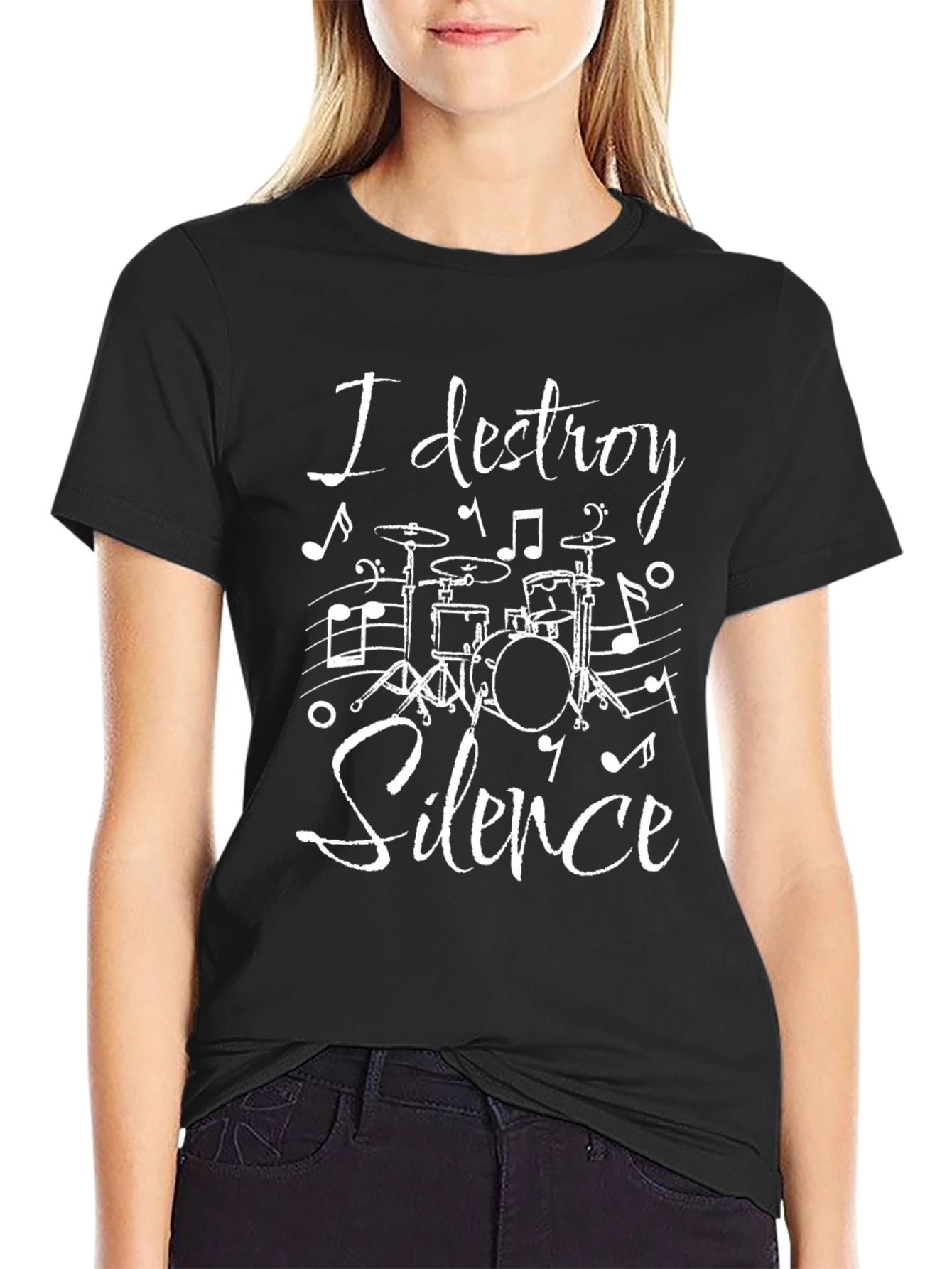 I Destroy Silence Drummer T-Shirt - Black