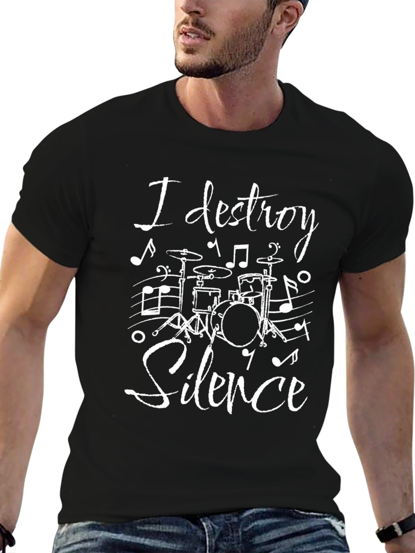 I Destroy Silence Drummer T-Shirt - Black