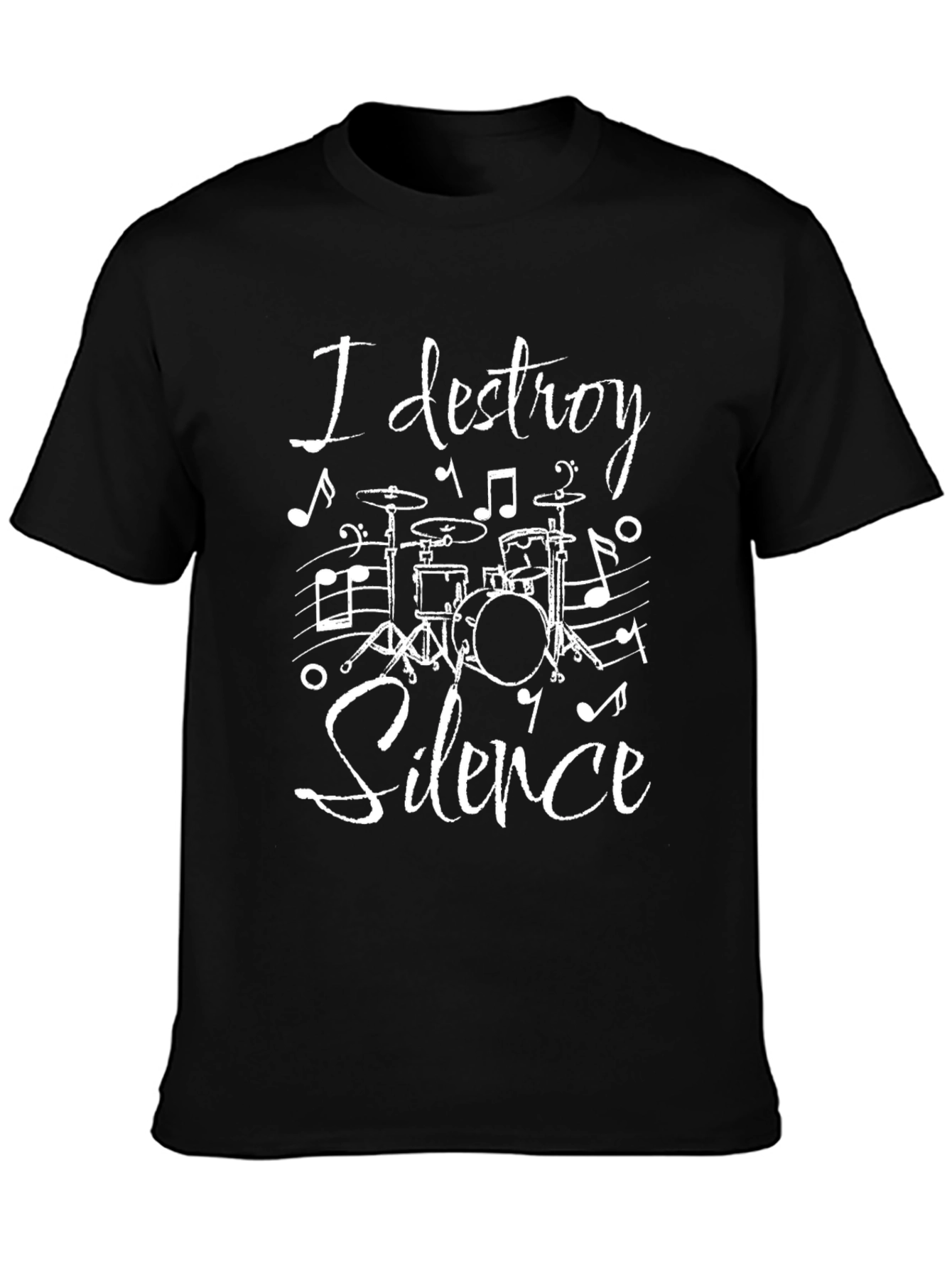 I Destroy Silence Drummer T-Shirt - Black