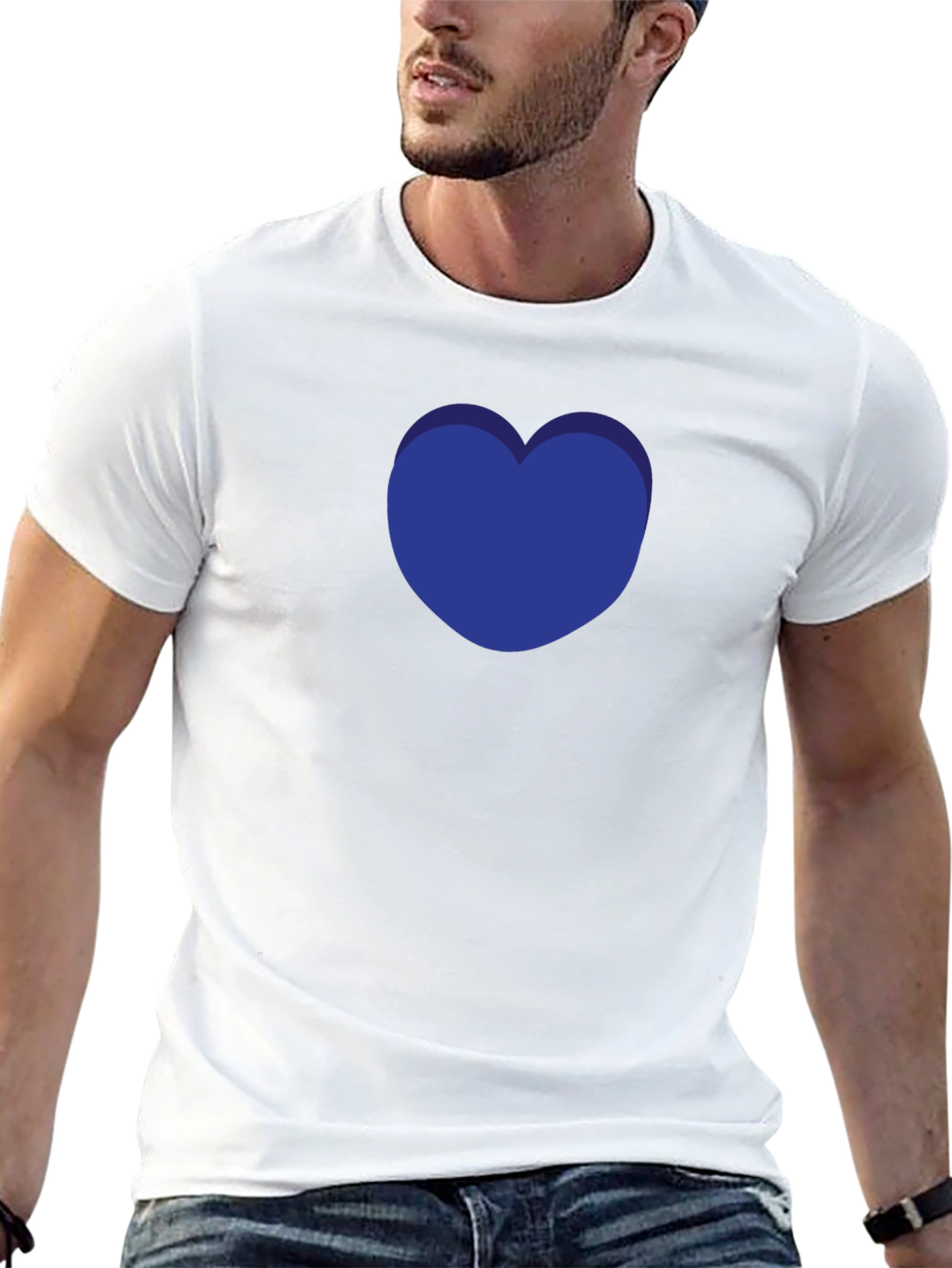 Blue Heart Graphic T-Shirt - Modern Casual Tee