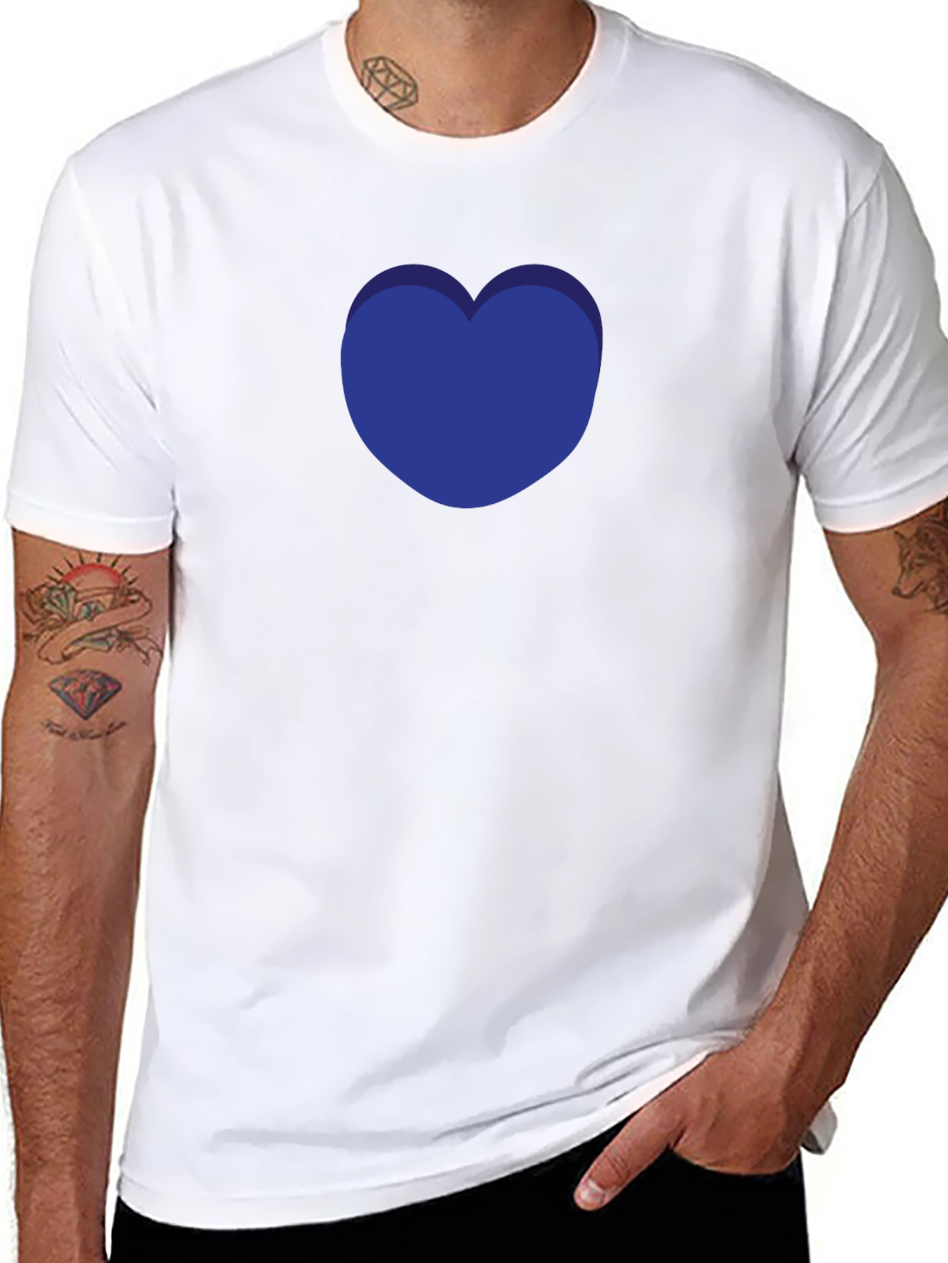 Blue Heart Graphic T-Shirt - Modern Casual Tee