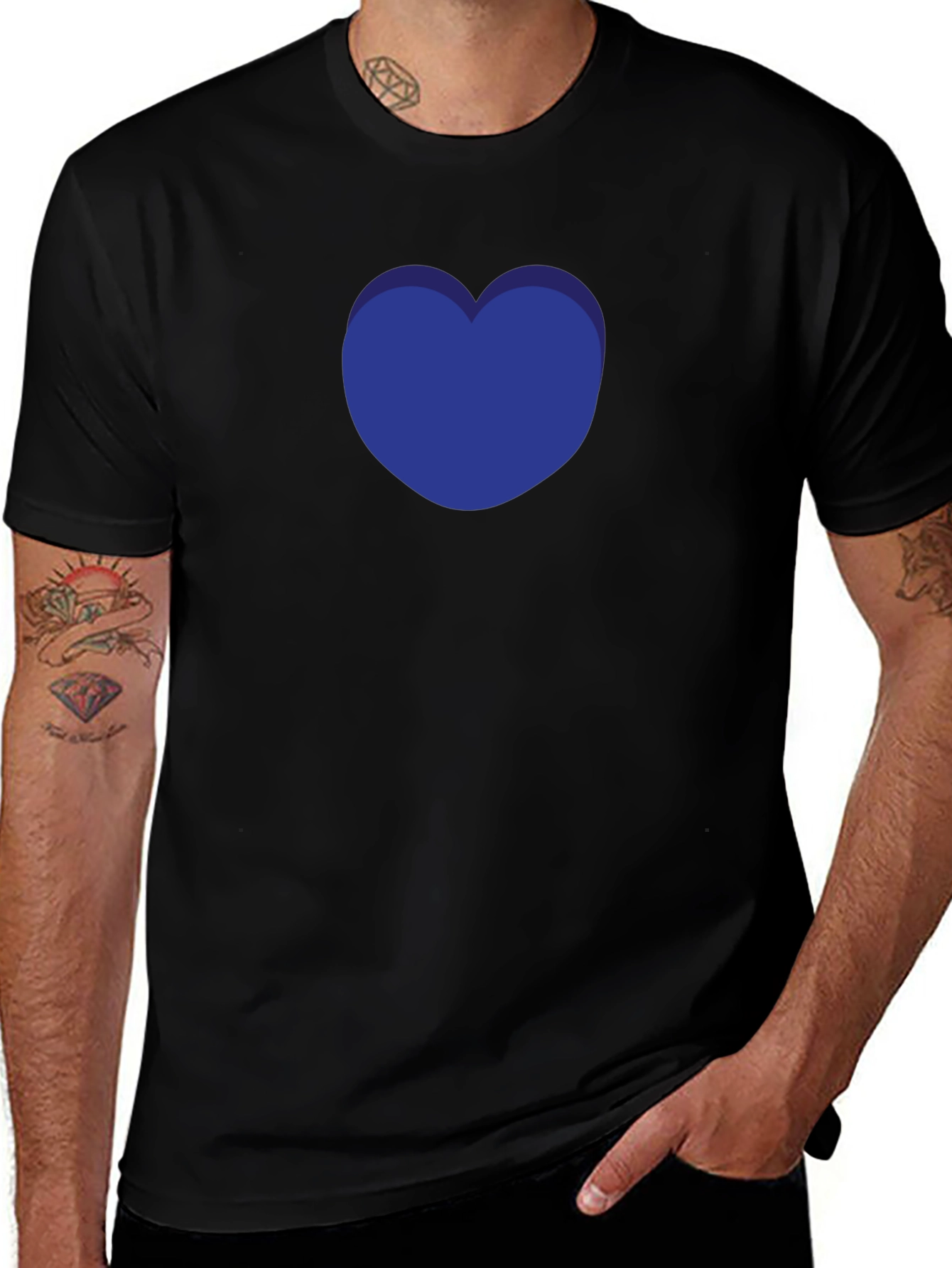 Blue Heart Graphic T-Shirt - Modern Casual Tee