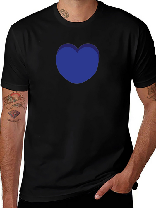 Blue Heart Graphic T-Shirt - Modern Casual Tee