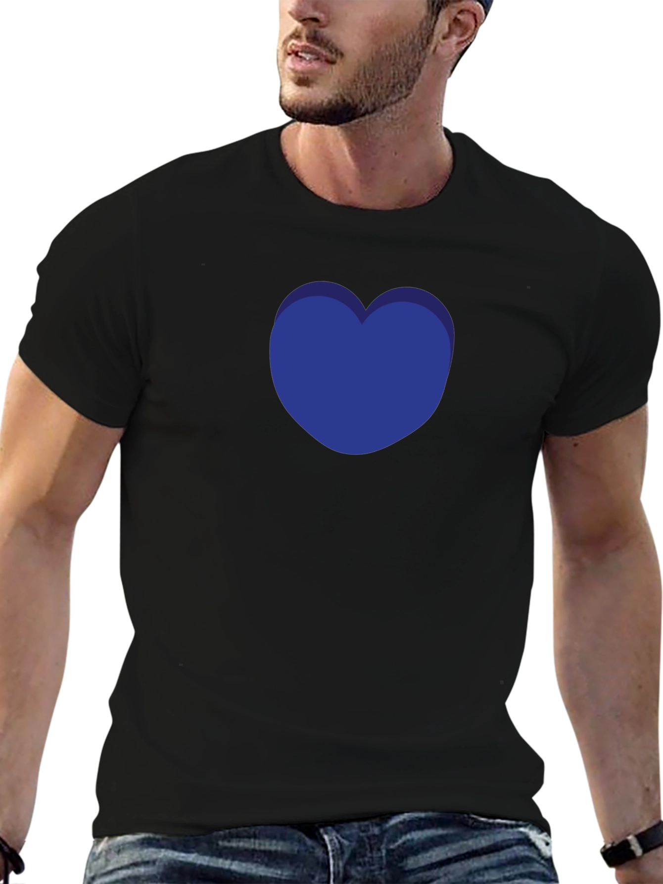 Blue Heart Graphic T-Shirt - Modern Casual Tee