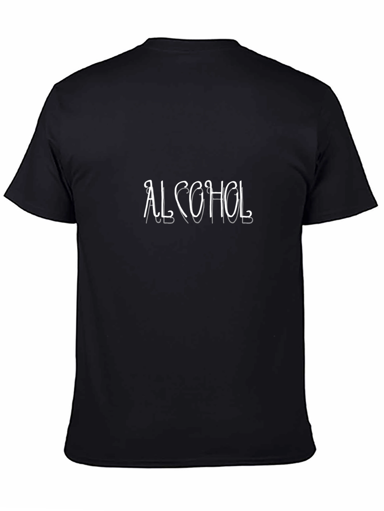 Alcohol Graphic Tee - Black Crew Neck T-Shirt