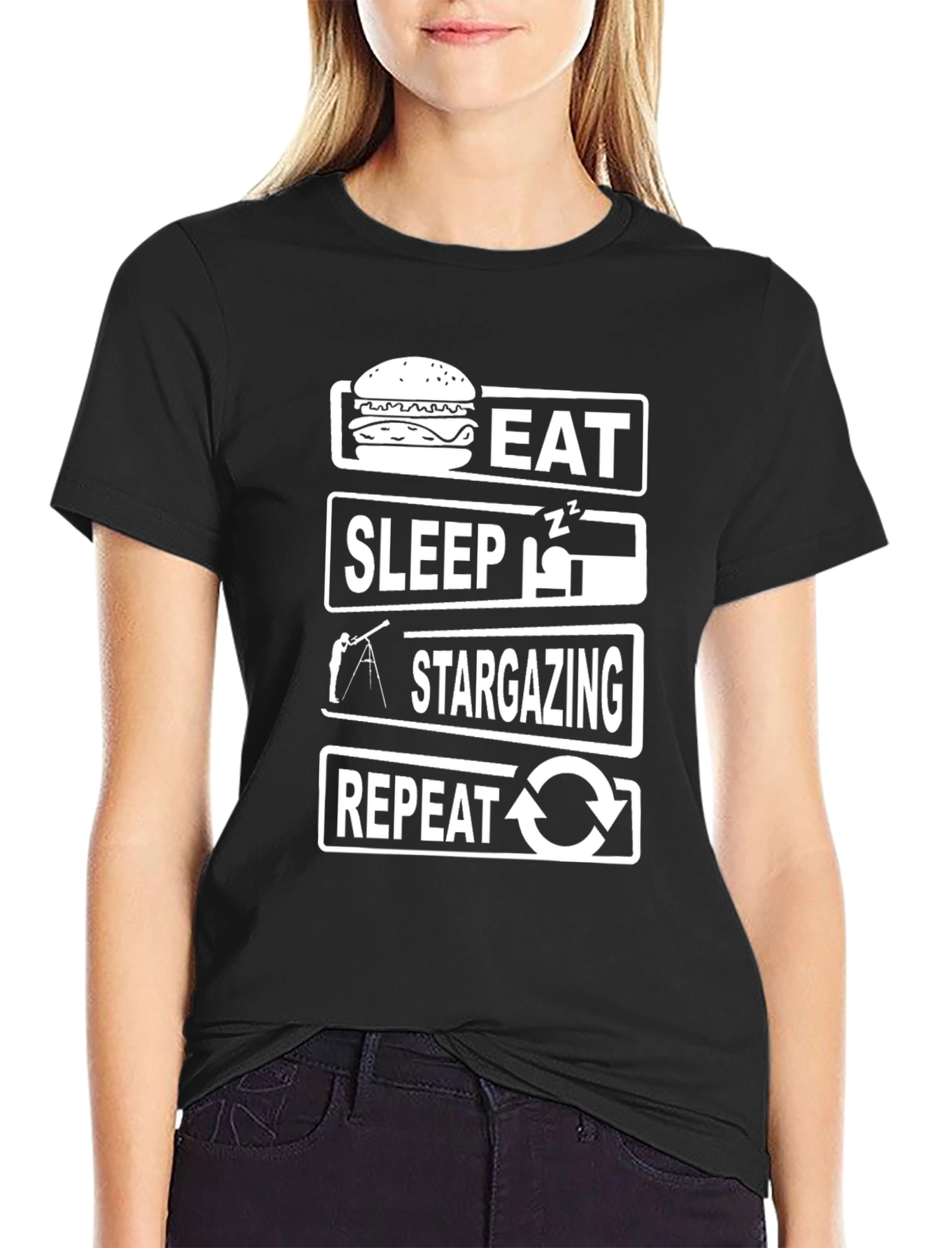 Eat Sleep Stargazing Repeat Graphic Tee