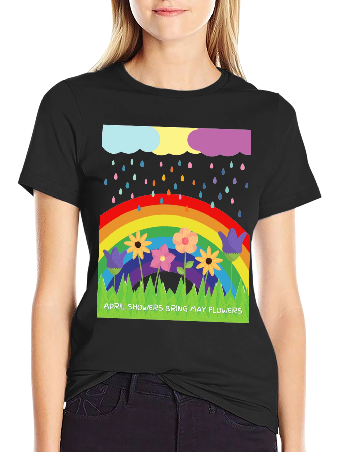 April Showers Bring May Flowers Graphic T-Shirt