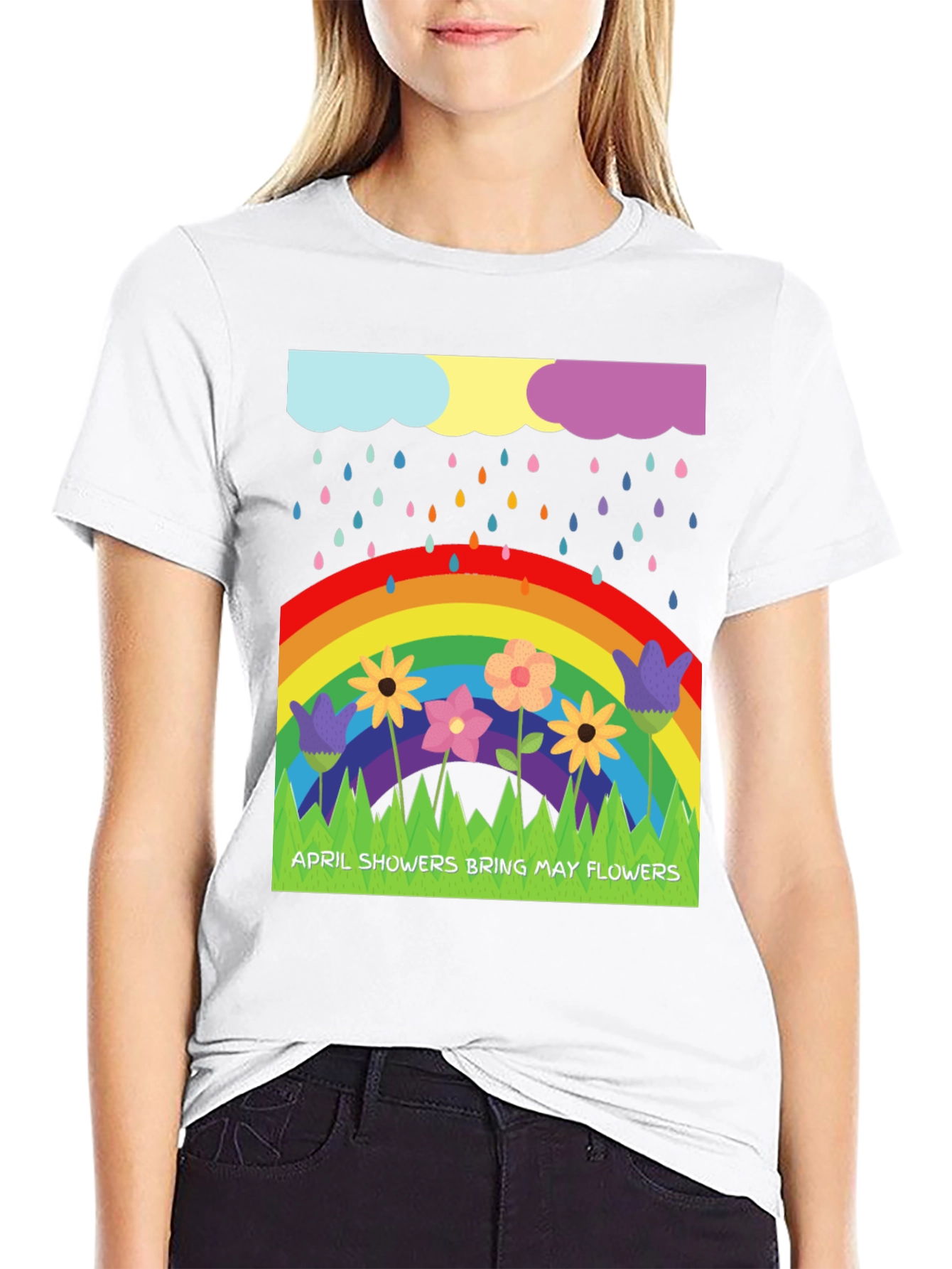 April Showers Bring May Flowers Graphic T-Shirt