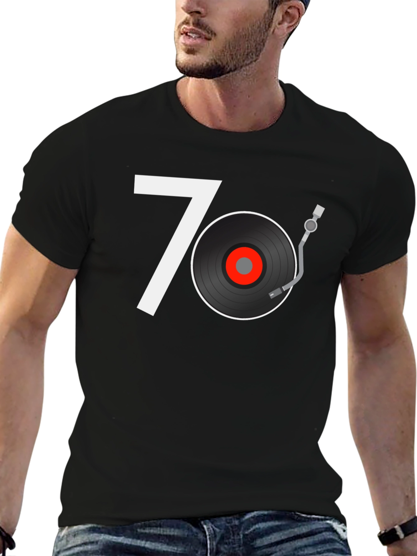 Retro 70s Vinyl Record Graphic Tee