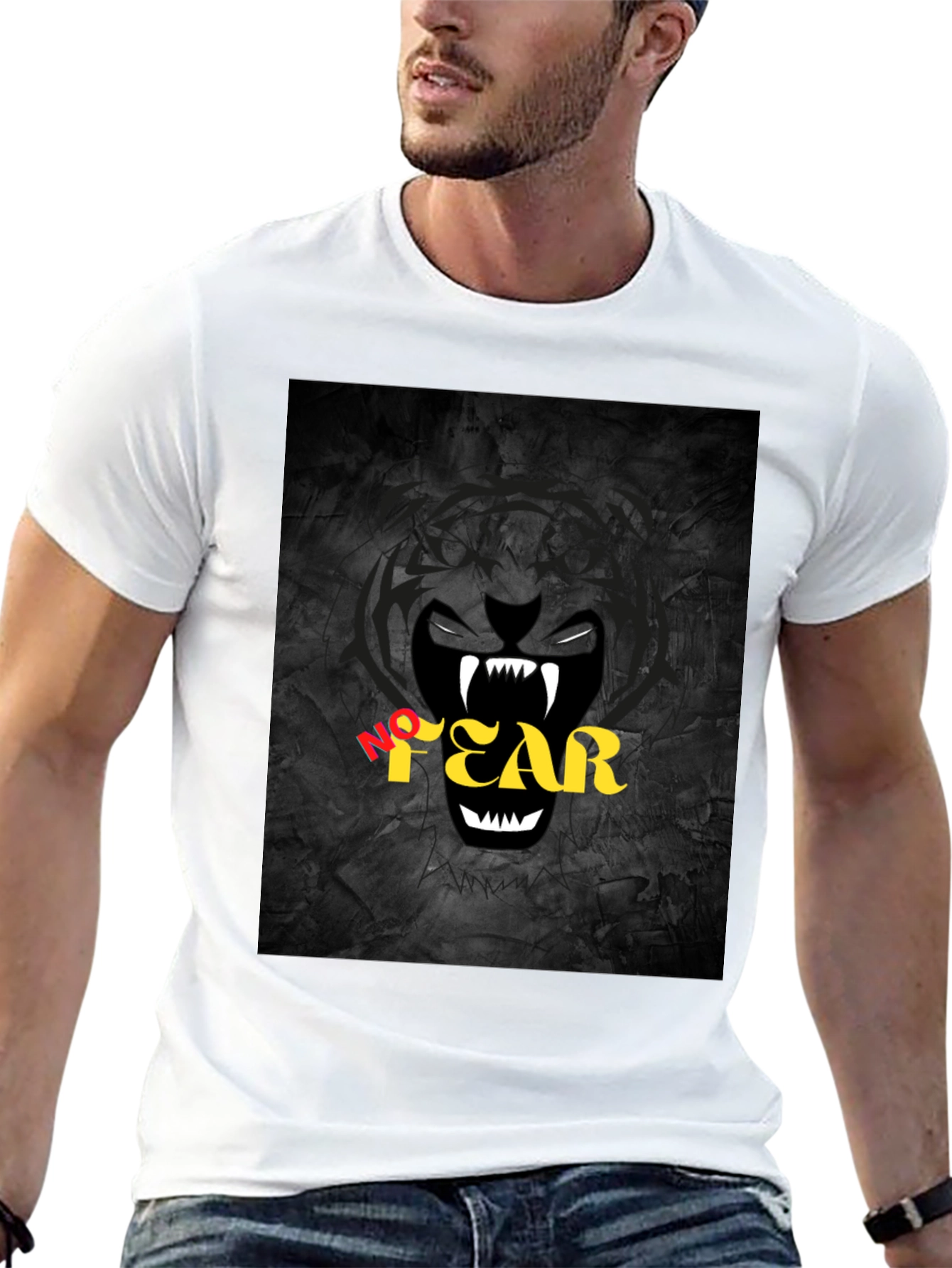 No Fear Graphic Print Black T-Shirt