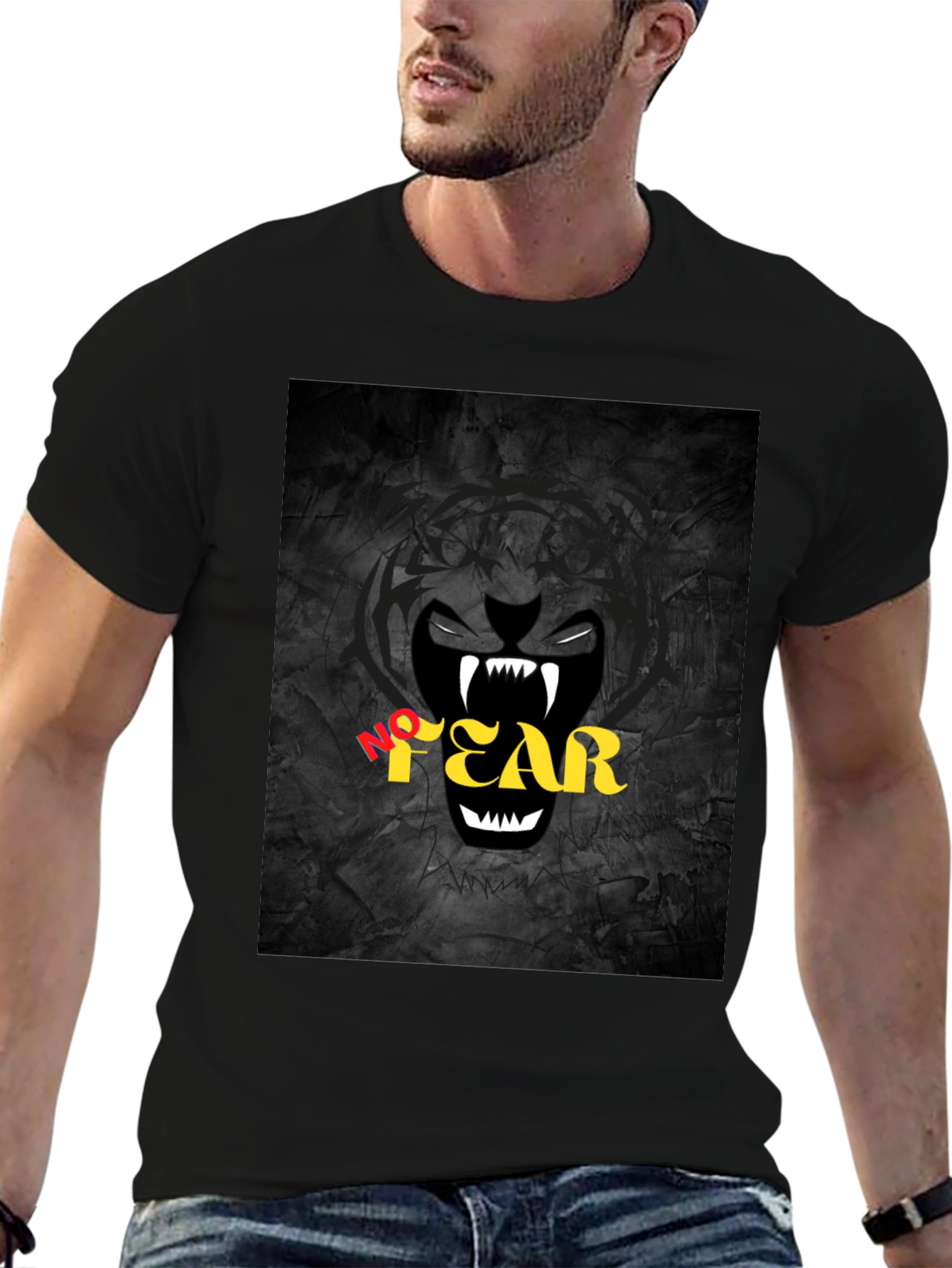 No Fear Graphic Print Black T-Shirt