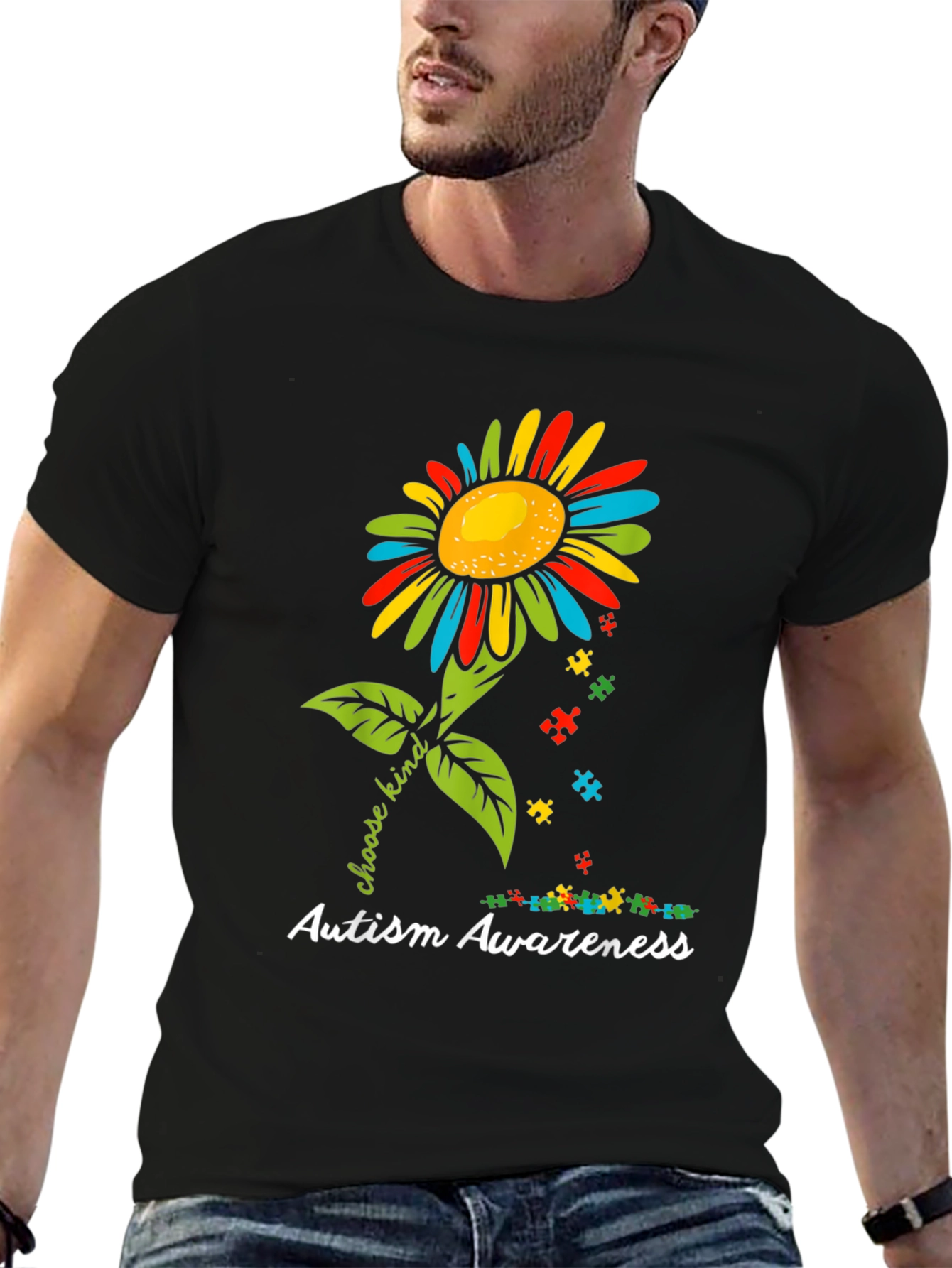 Autism Awareness Sunflower T-Shirt - Choose Kind
