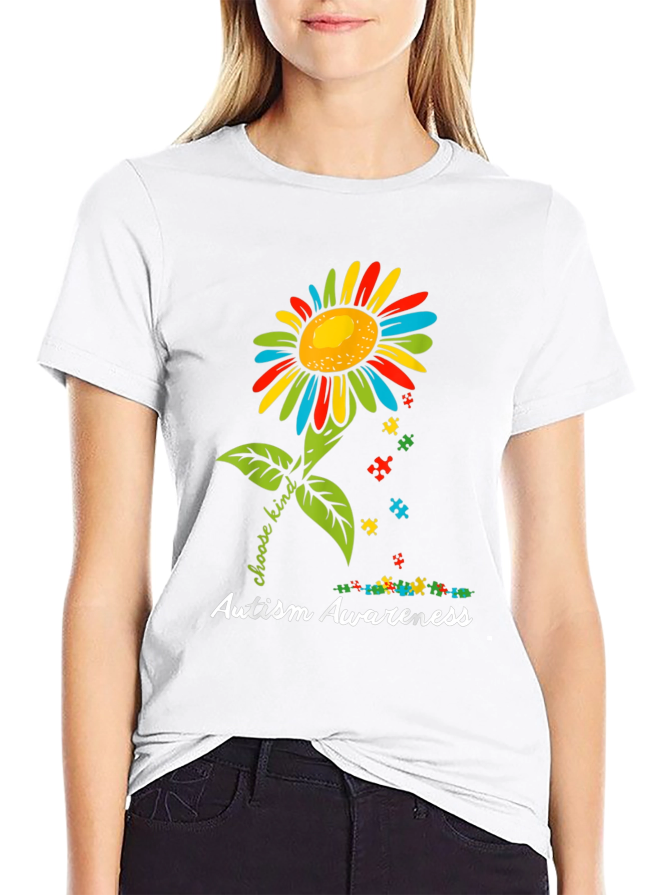 Autism Awareness Sunflower T-Shirt - Choose Kind