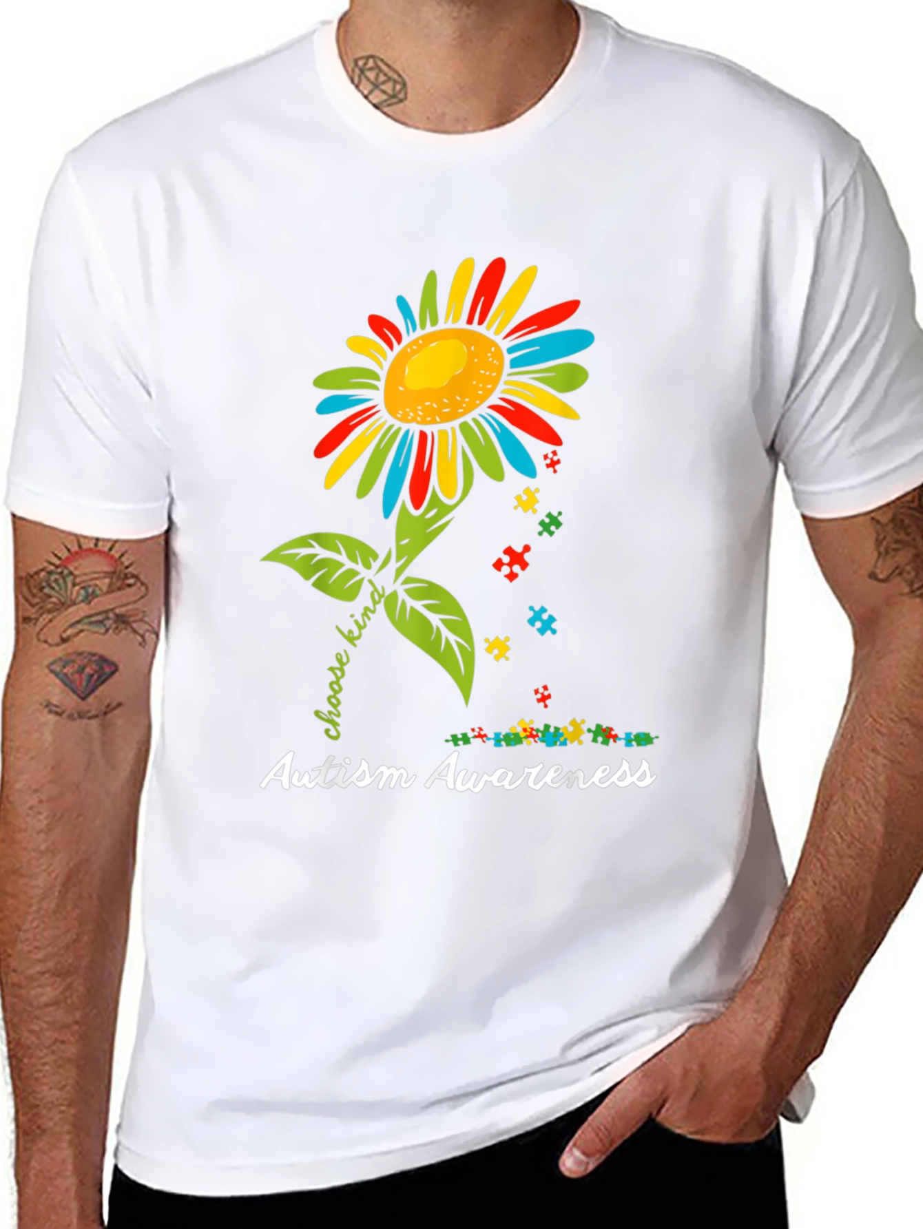 Autism Awareness Sunflower T-Shirt - Choose Kind