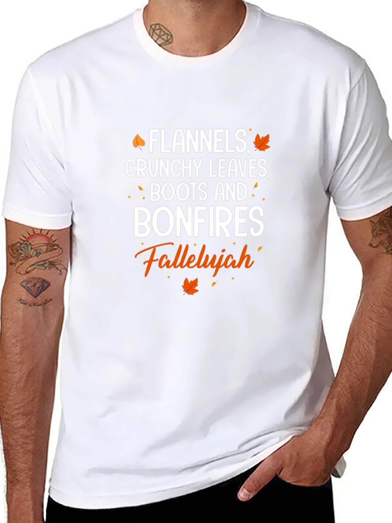 Flannels Crunchy Leaves Bonfires Falleluah T-Shirt