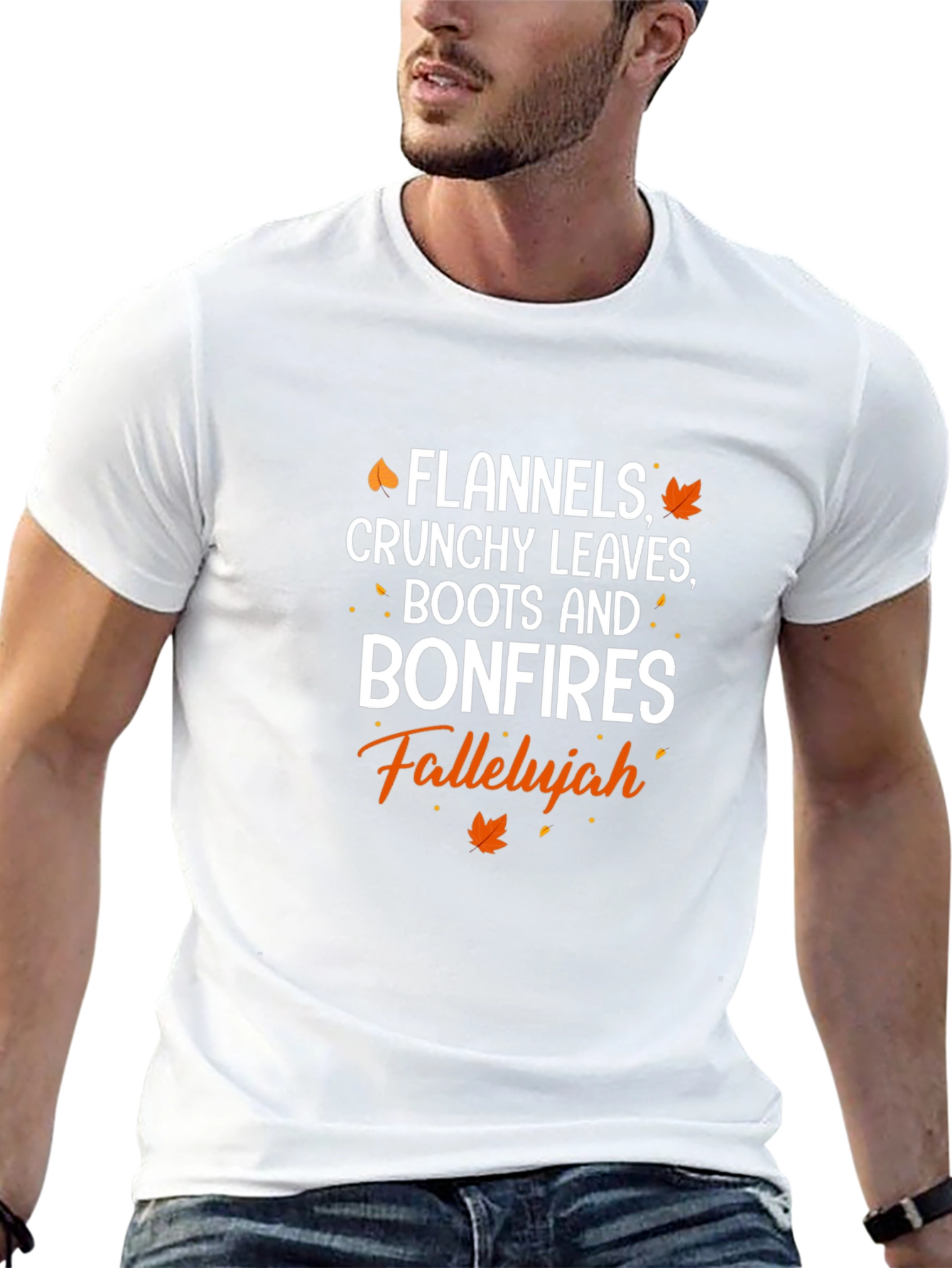 Flannels Crunchy Leaves Bonfires Falleluah T-Shirt