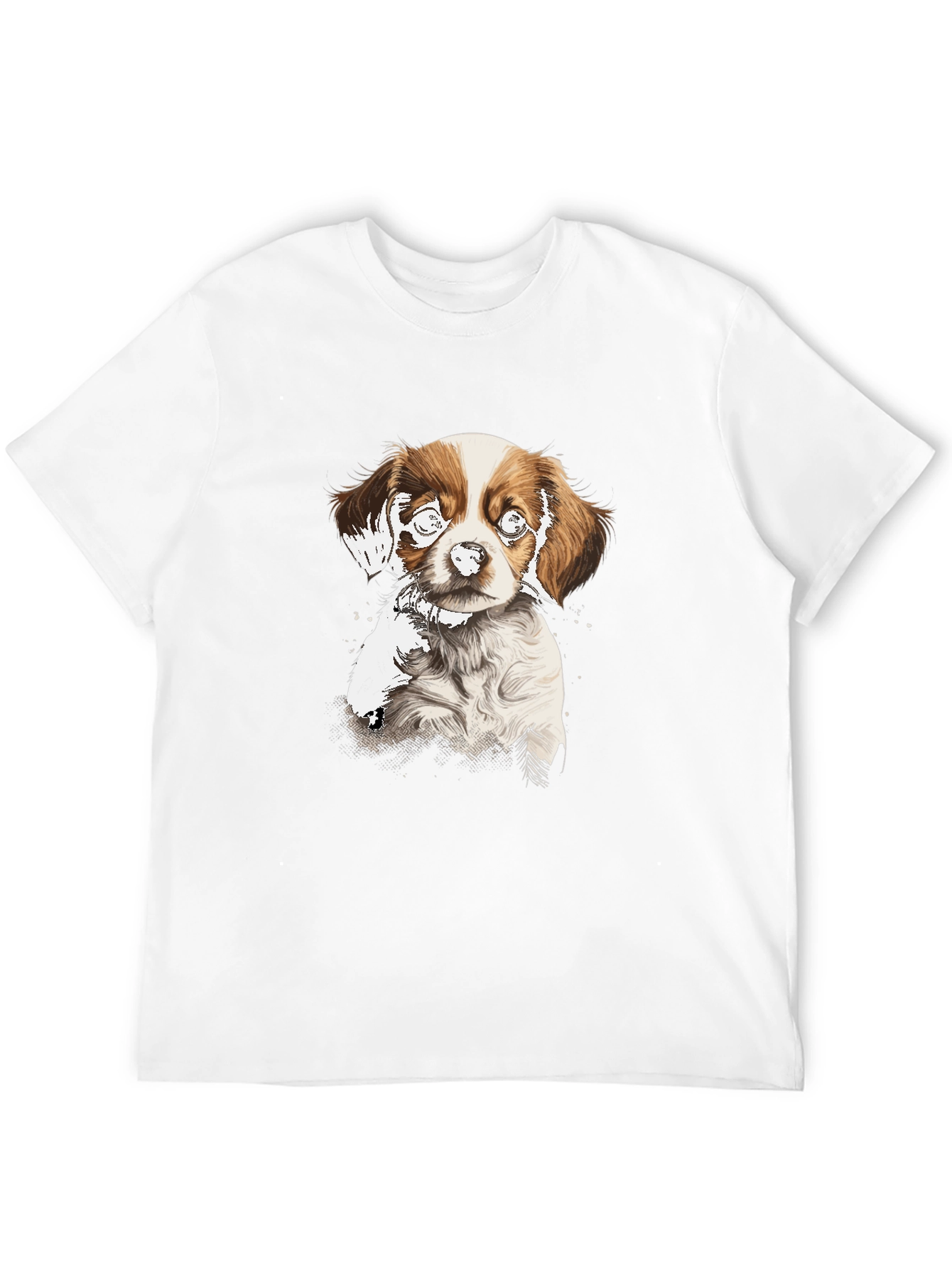 Dog Graphic Print Black T-Shirt