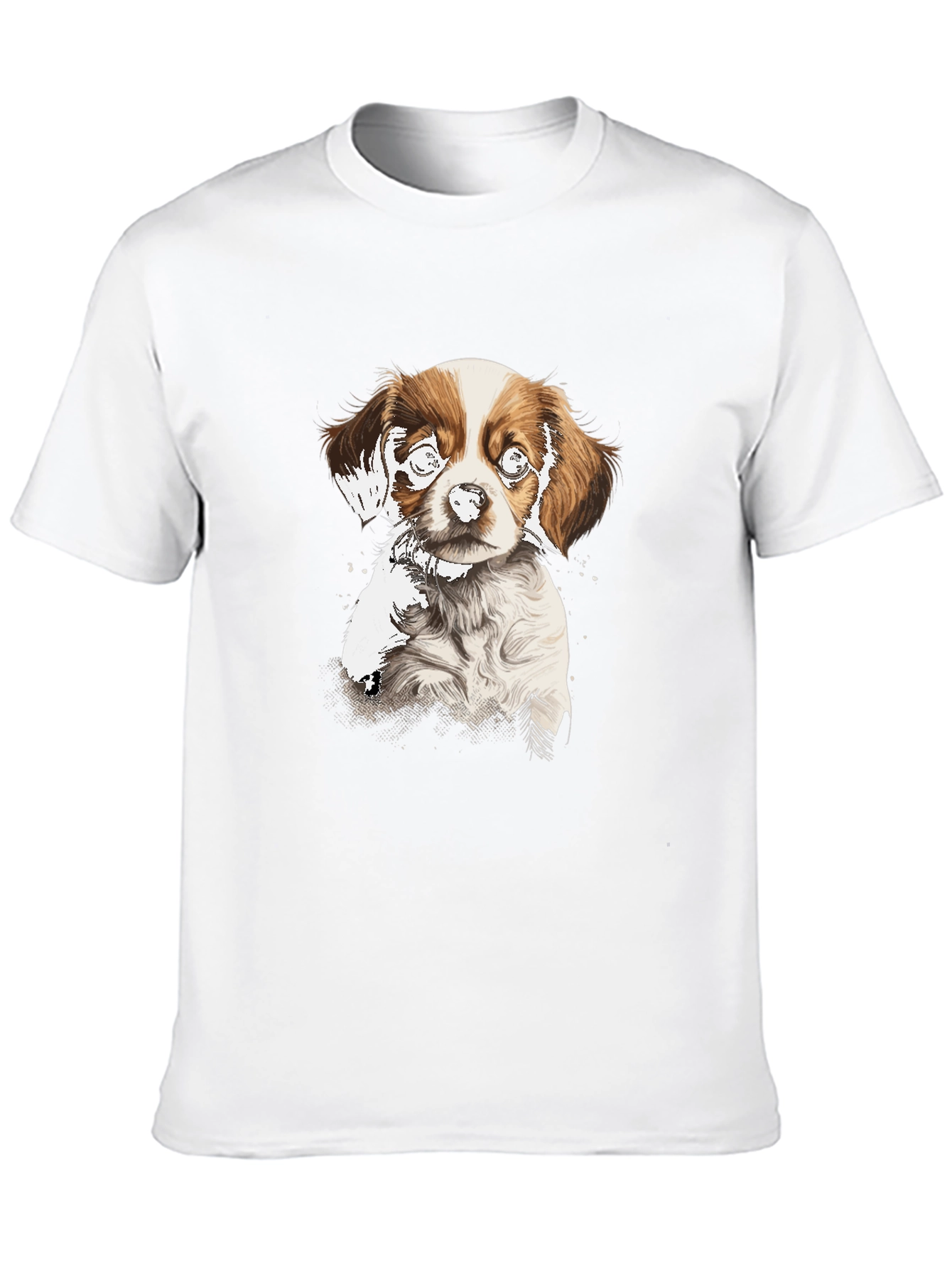Dog Graphic Print Black T-Shirt