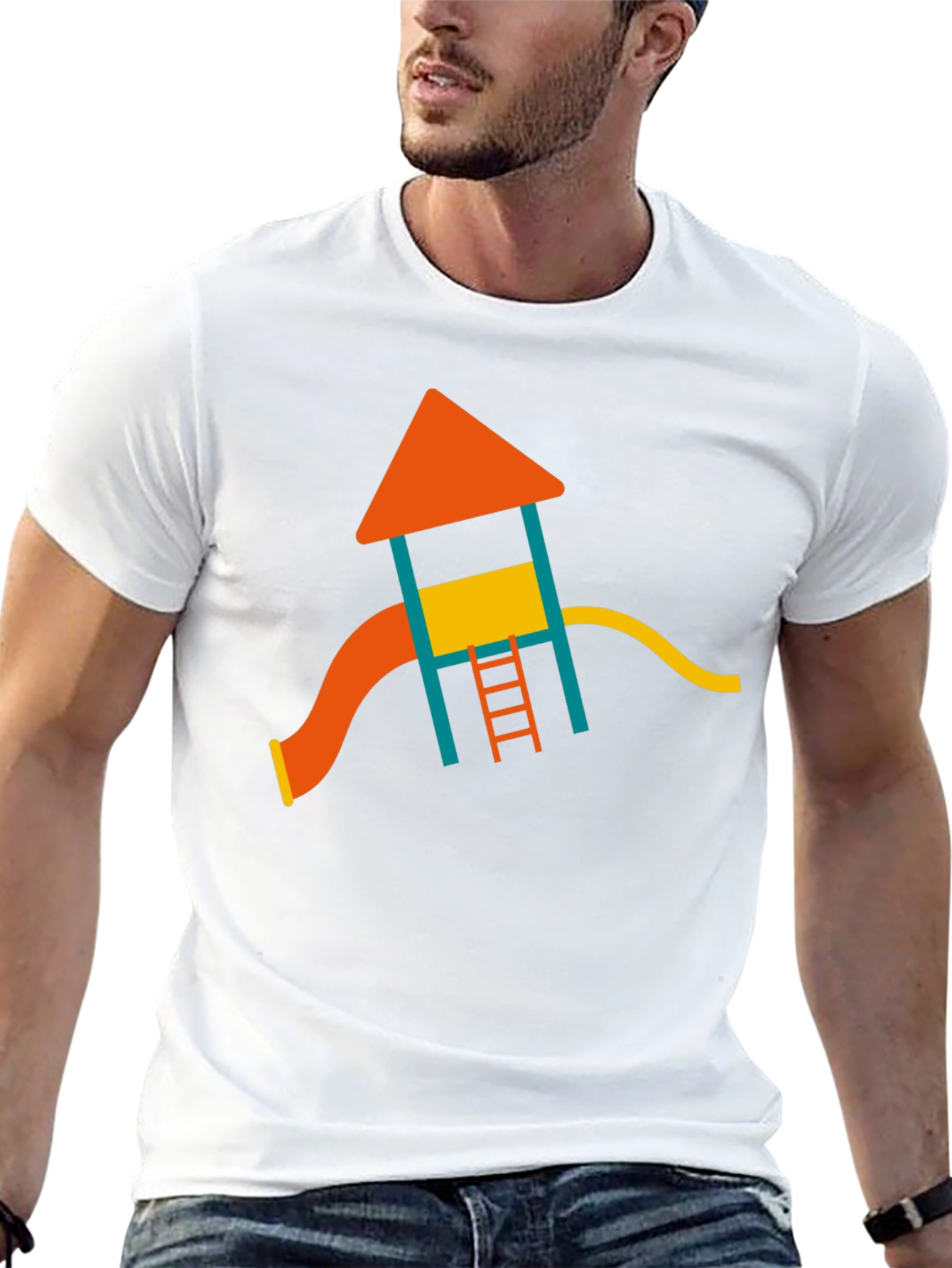 Playground Fun Graphic Tee - Soft Black Cotton