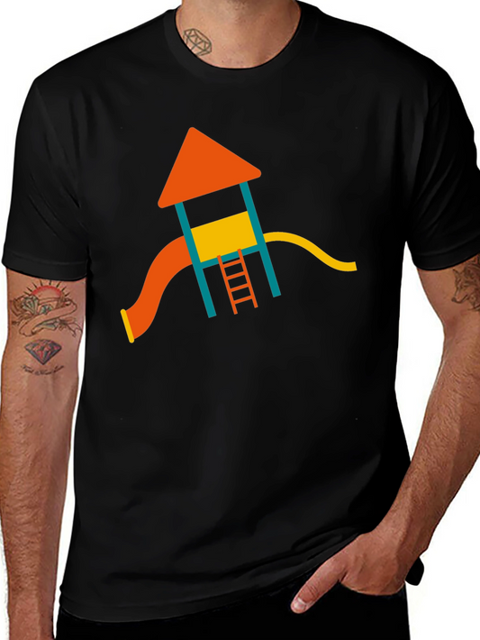 Playground Fun Graphic Tee - Soft Black Cotton