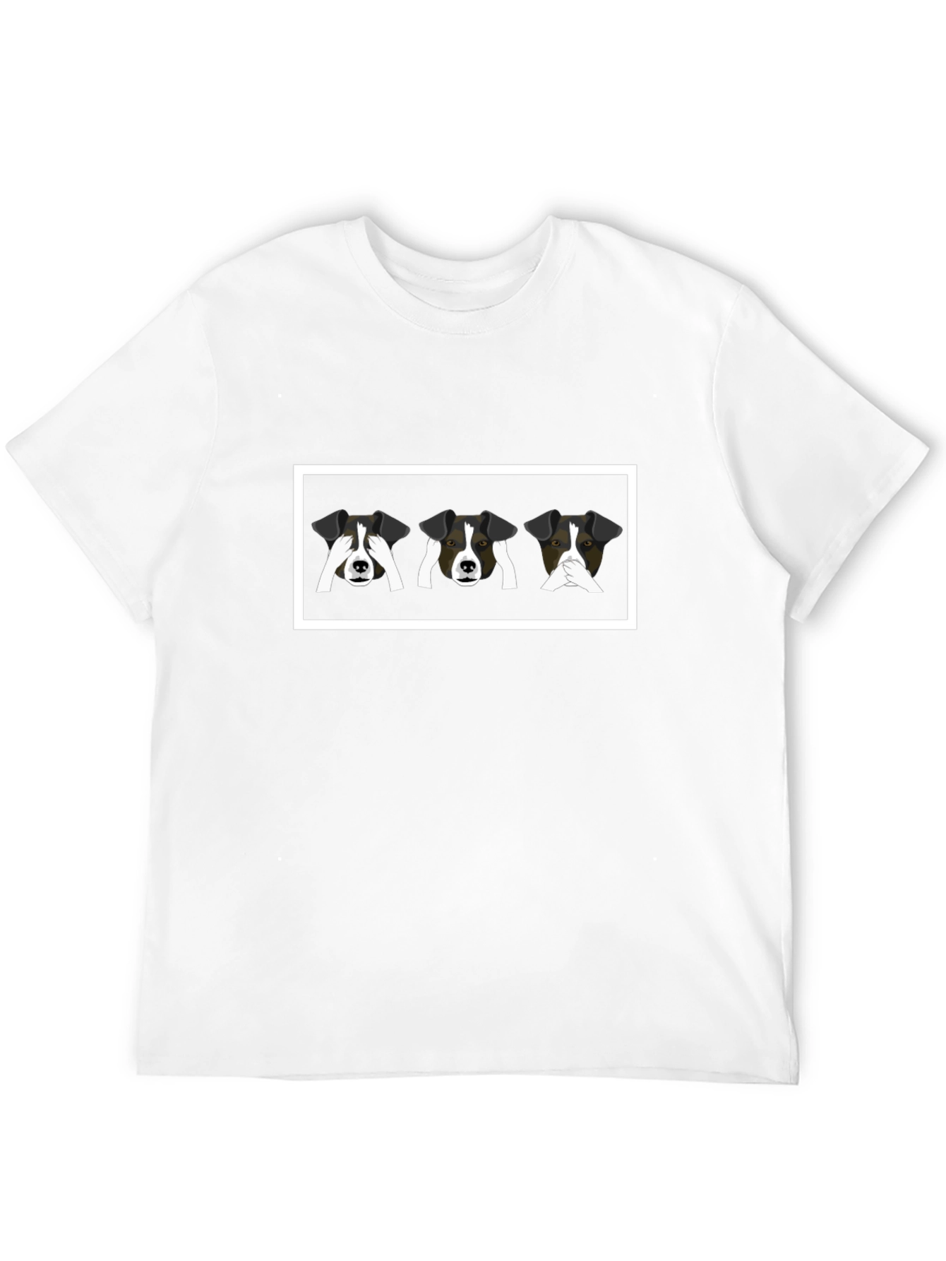 Funny Dogs Graphic Black T-Shirt
