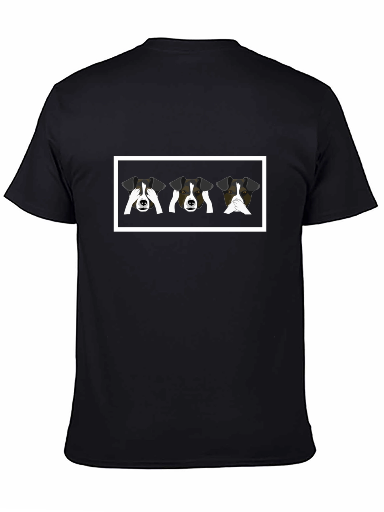 Funny Dogs Graphic Black T-Shirt