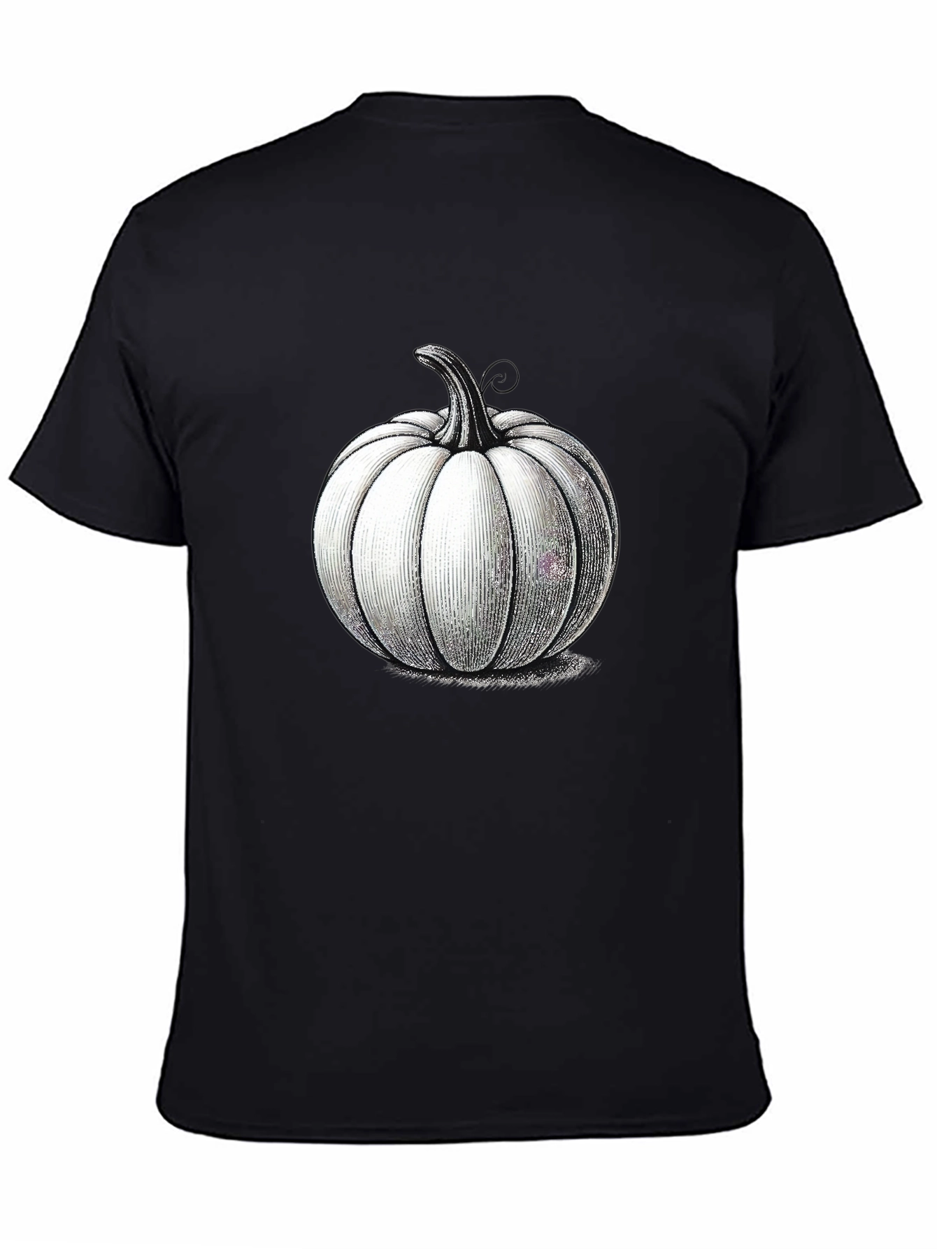 White Pumpkin Graphic Black Tee