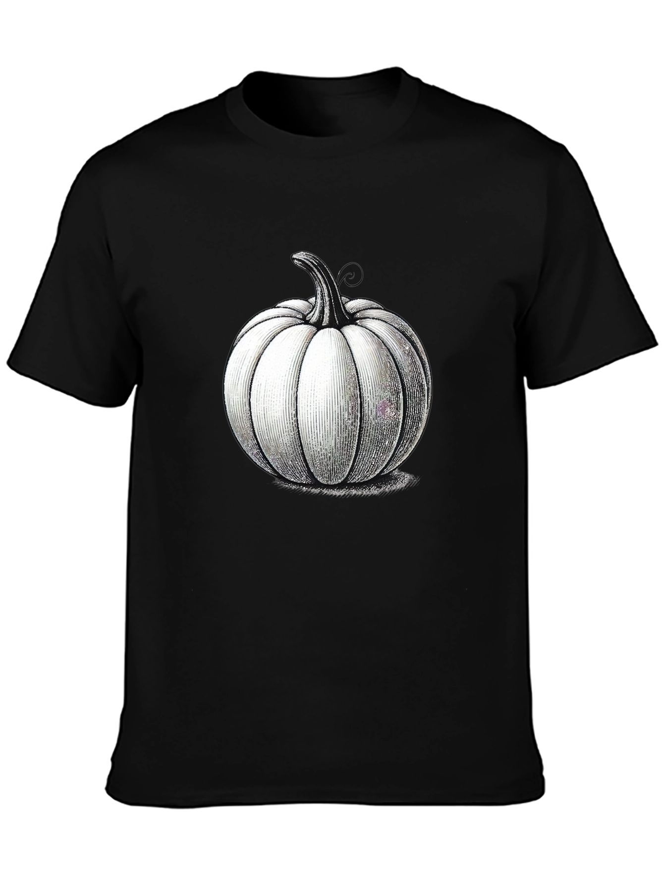 White Pumpkin Graphic Black Tee