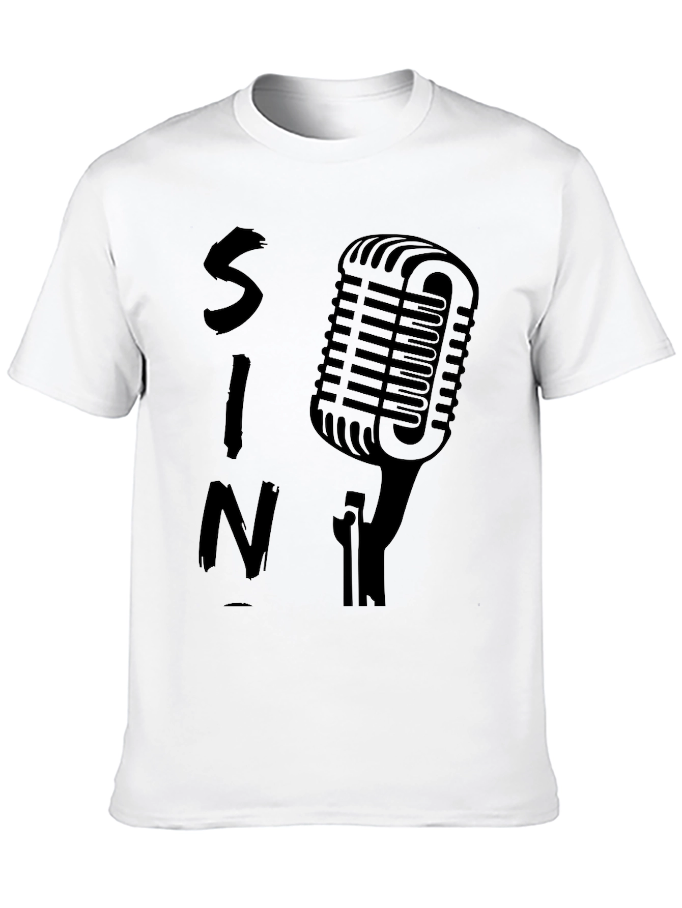 Retro Microphone Black Graphic Tee