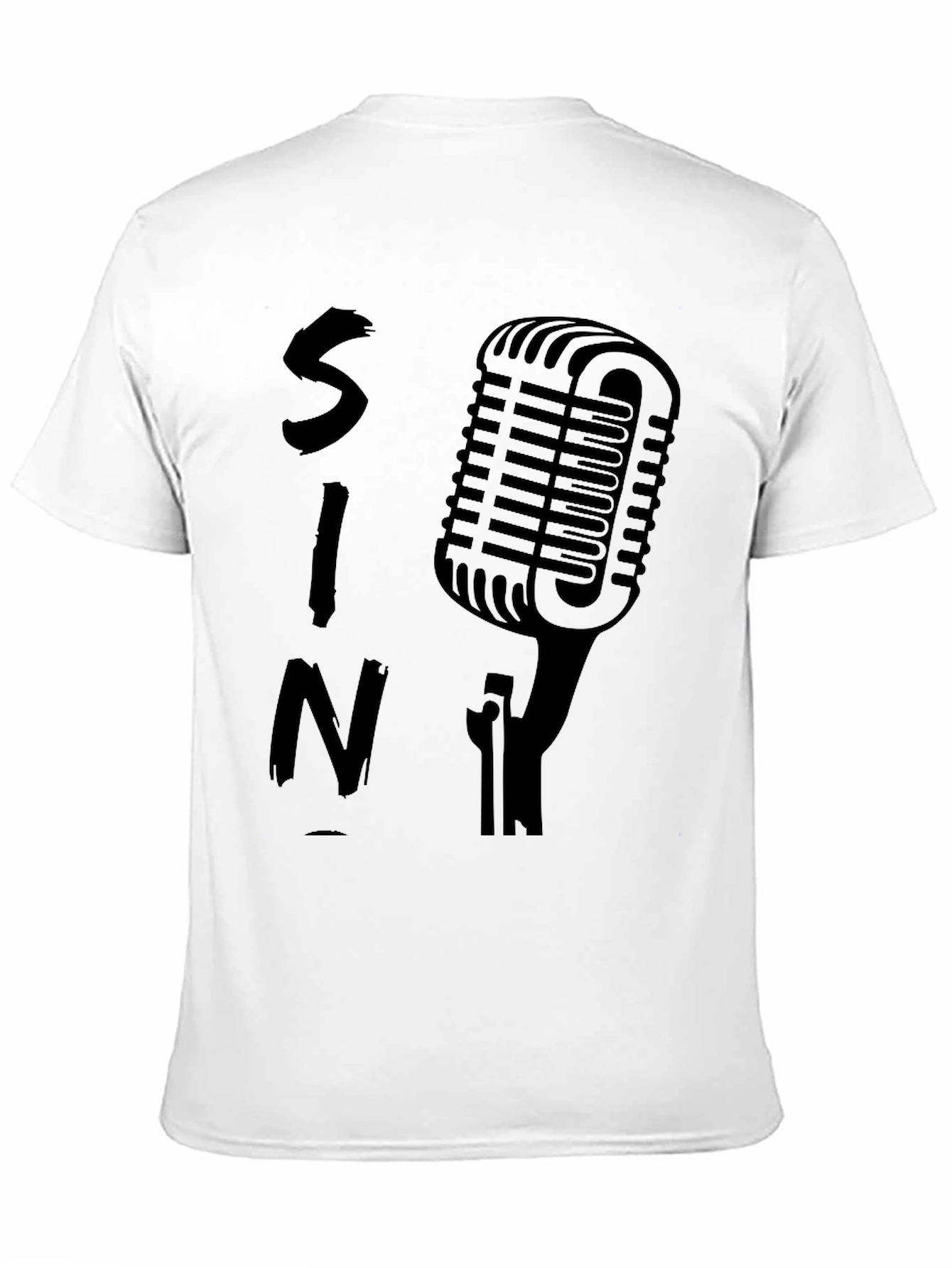 Retro Microphone Black Graphic Tee
